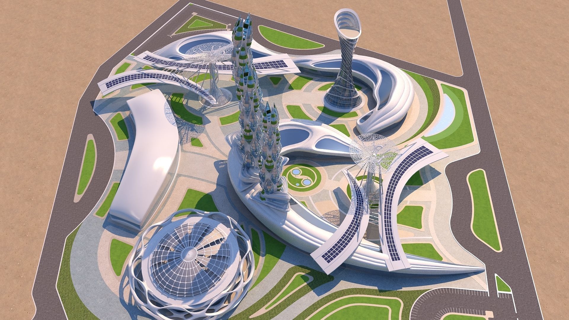 0015 - Futuristic City - 2021 - 03 - 2Ds Plans - 3Ds Files 3D model_5