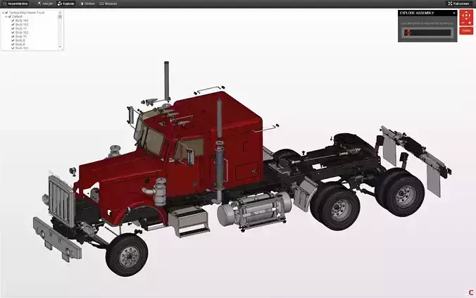 RED TRUCK HAULER 3D model