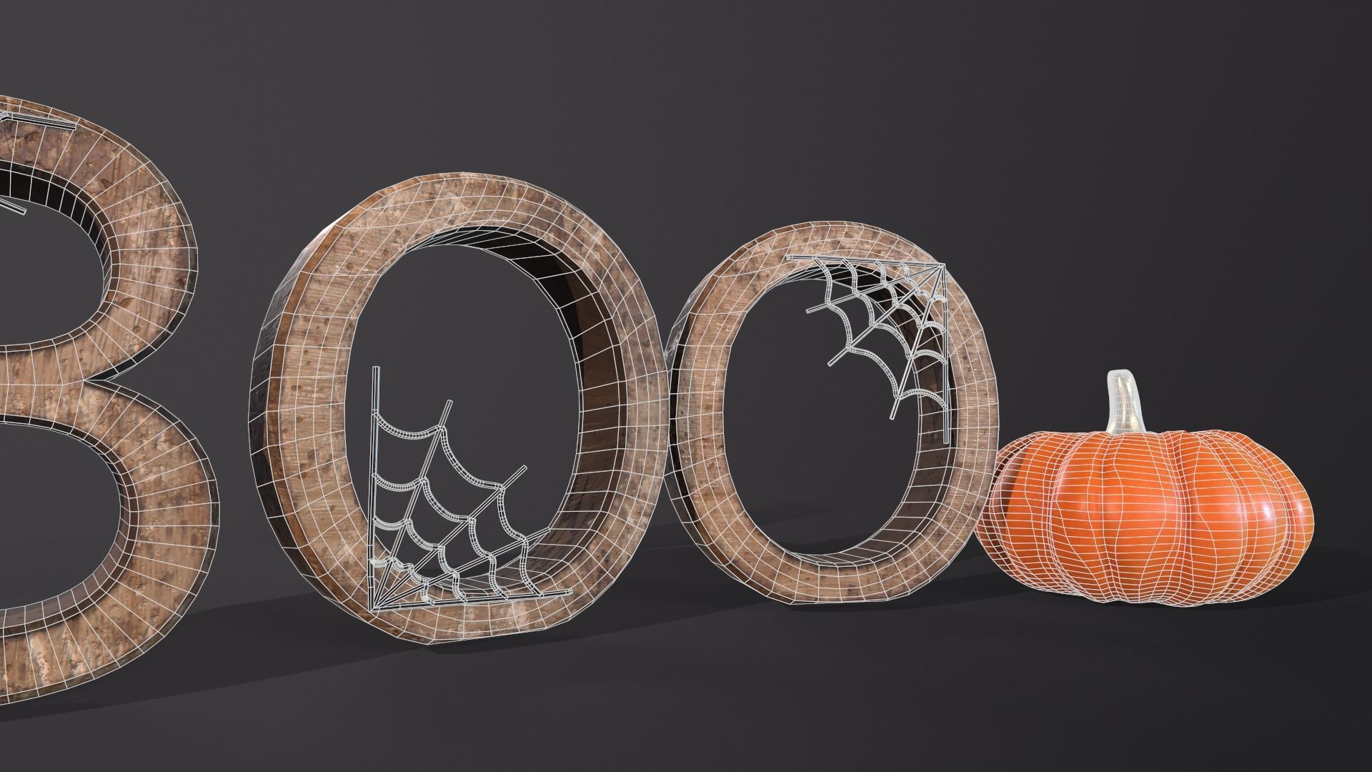 Halloween props - Decoration set Low-poly 3D model_15