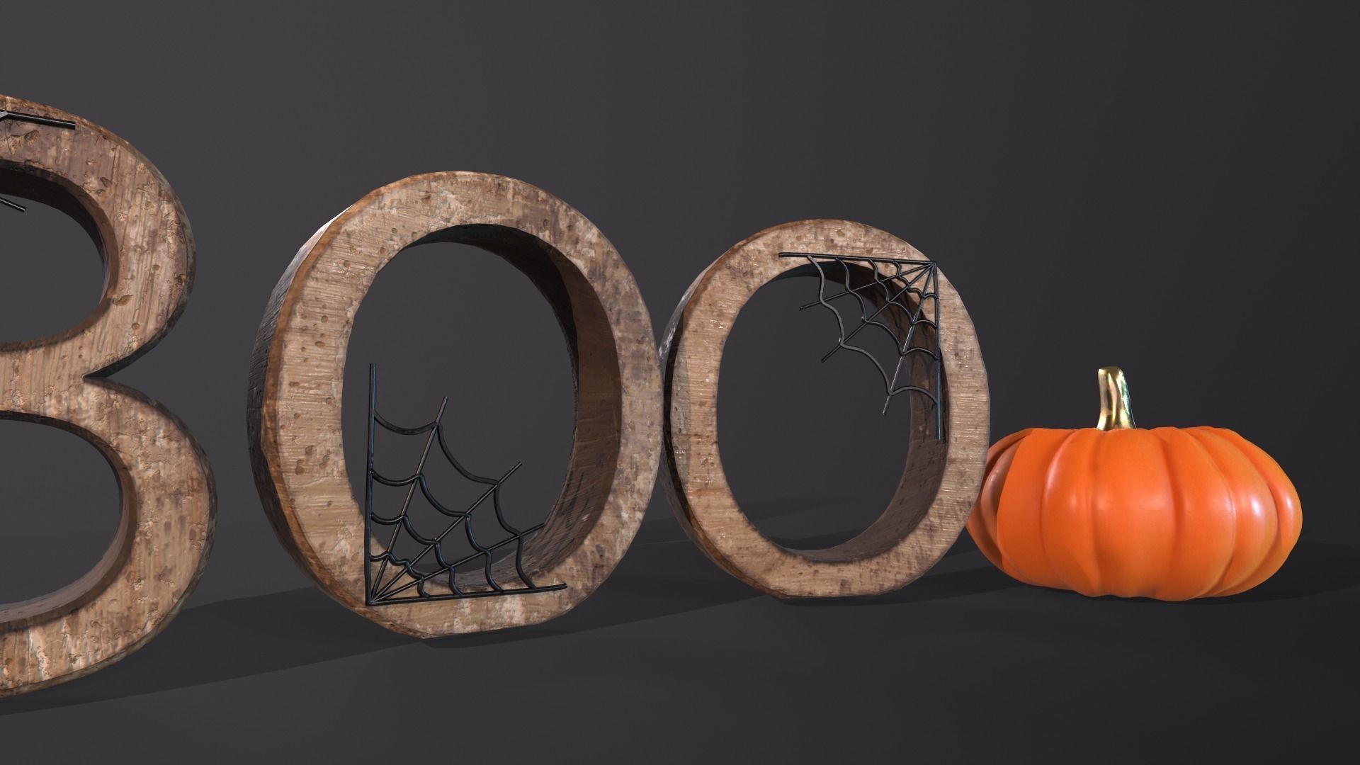 Halloween props - Decoration set Low-poly 3D model_14