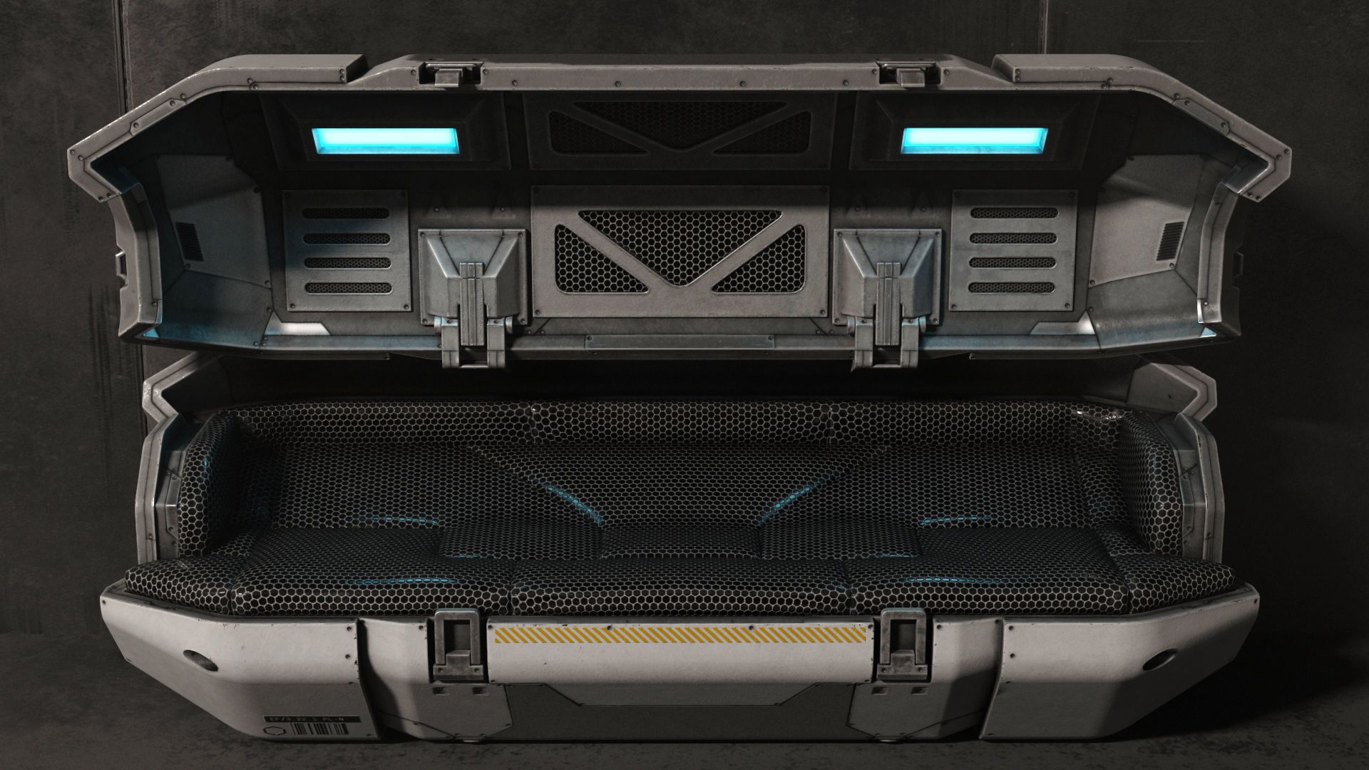 Sci Fi Sleep Capsule Low-poly 3D model_3