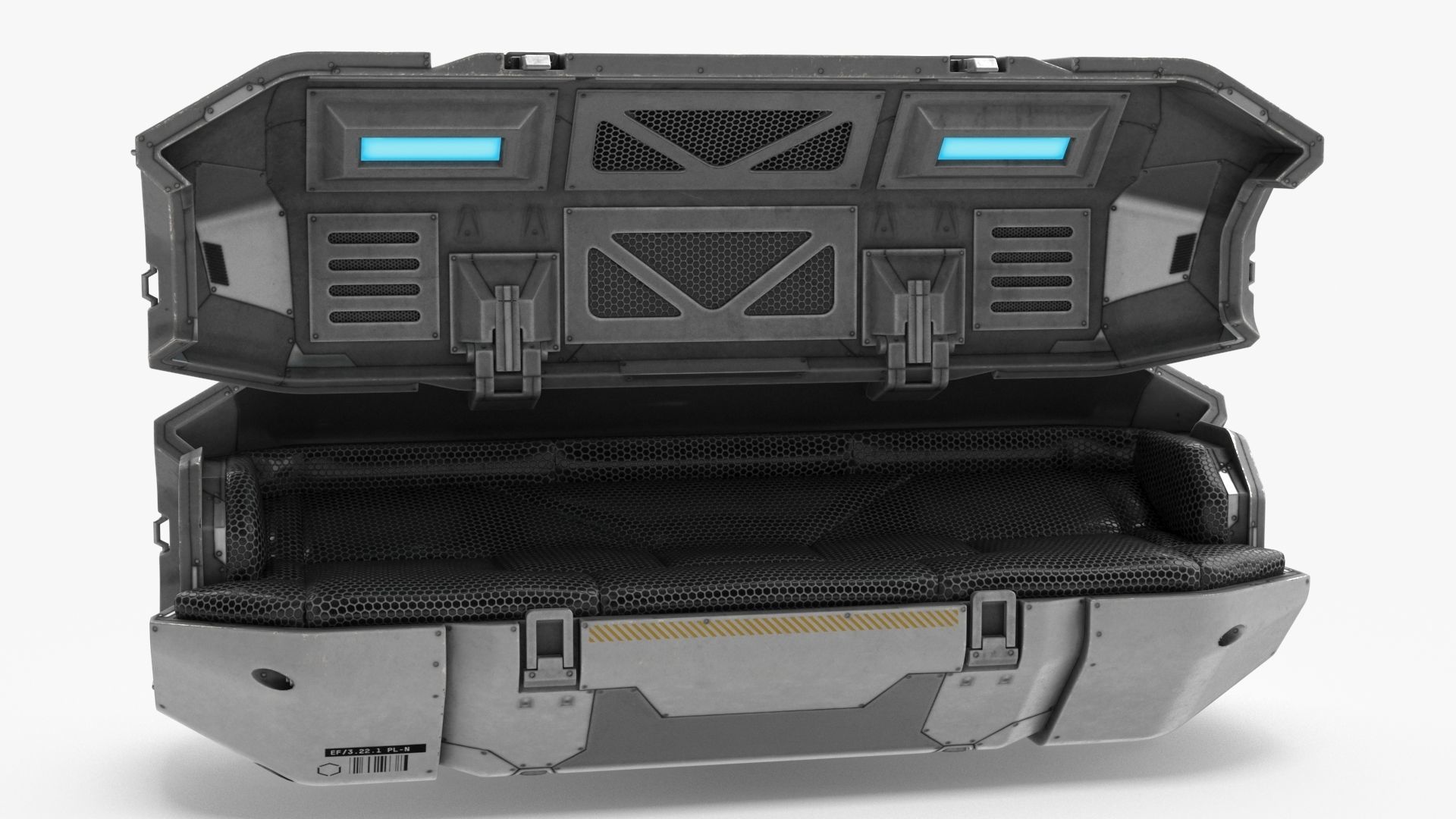 Sci Fi Sleep Capsule Low-poly 3D model_7