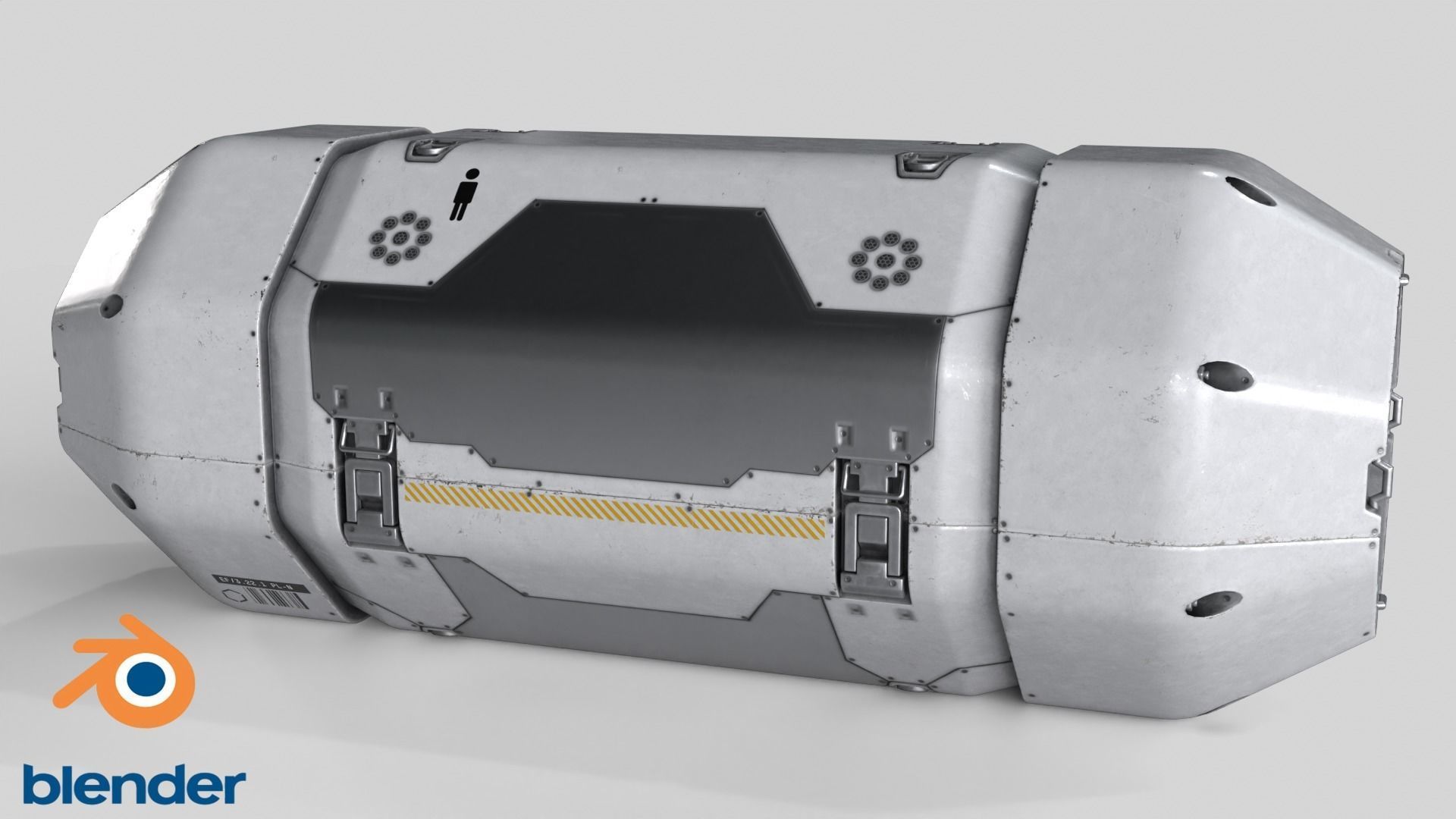 Sci Fi Sleep Capsule Low-poly 3D model_5