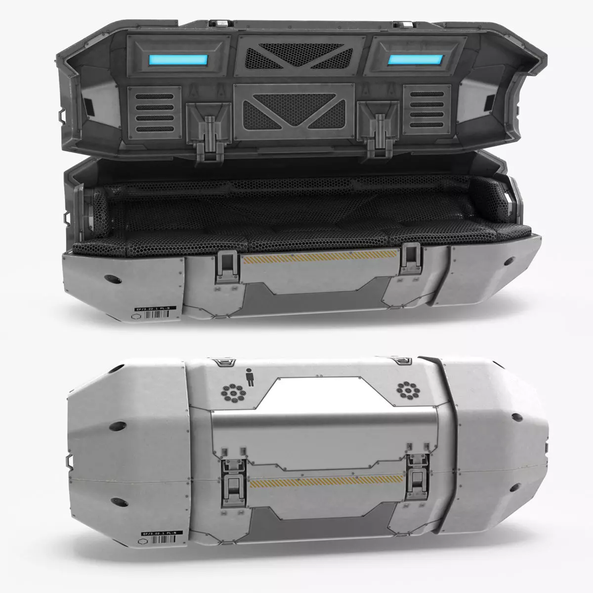 Sci Fi Sleep Capsule Low-poly 3D model_0