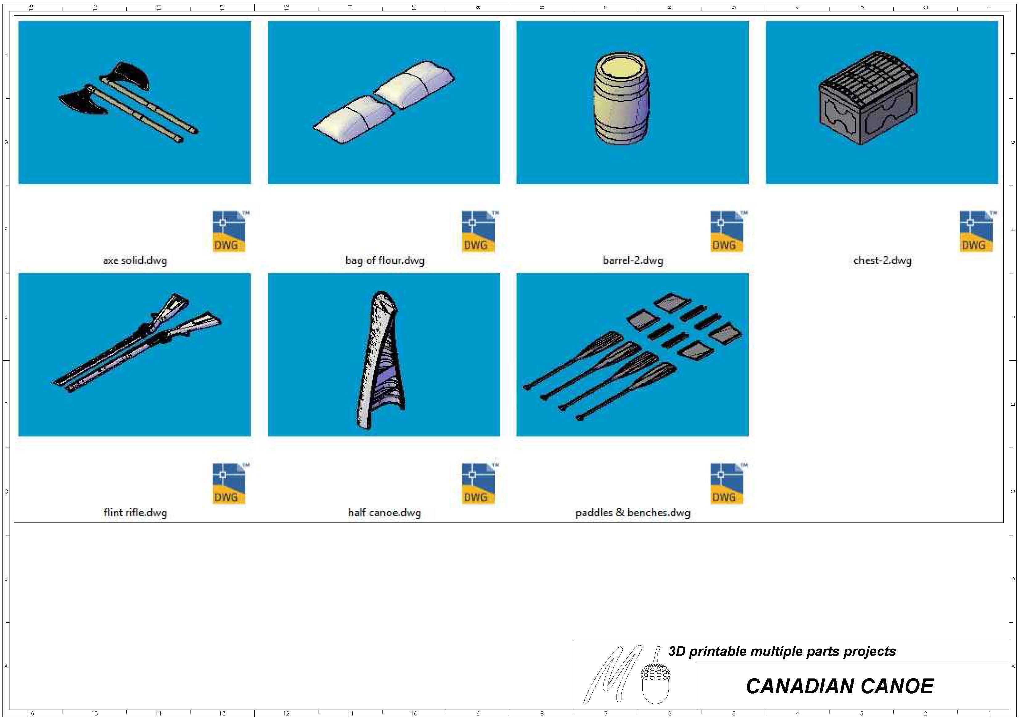 canadian canoe 3D print model_1