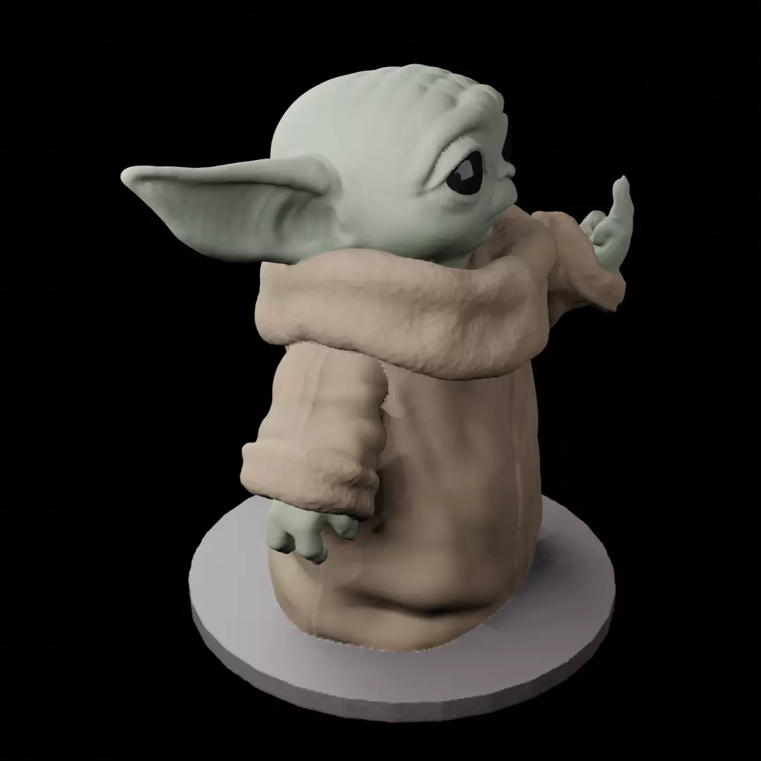Badass baby yoda 3D print model_0