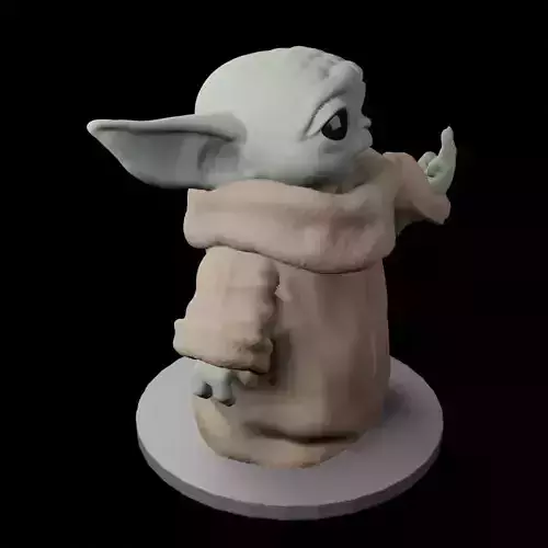 Badass baby yoda 3D print model