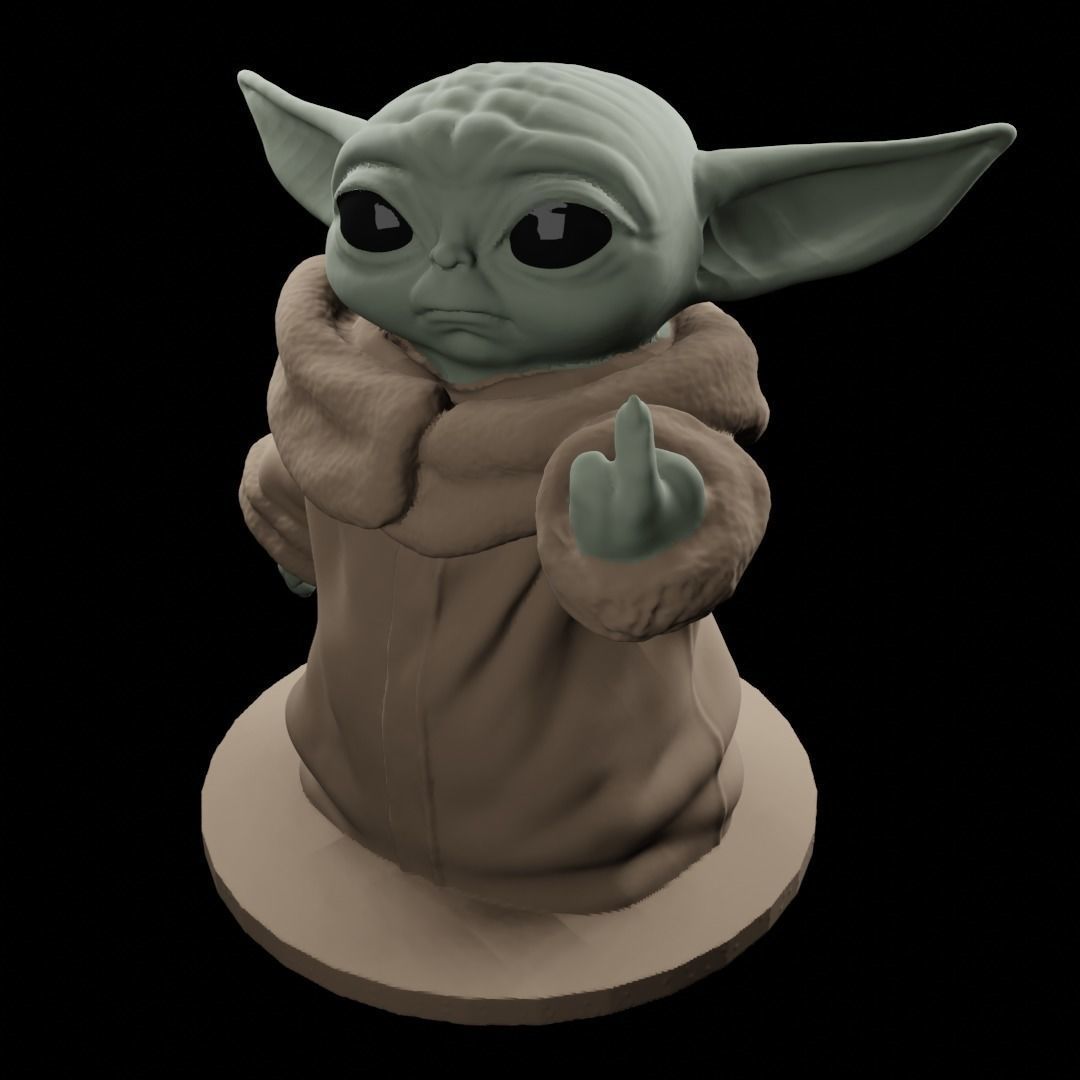Badass baby yoda 3D print model_2