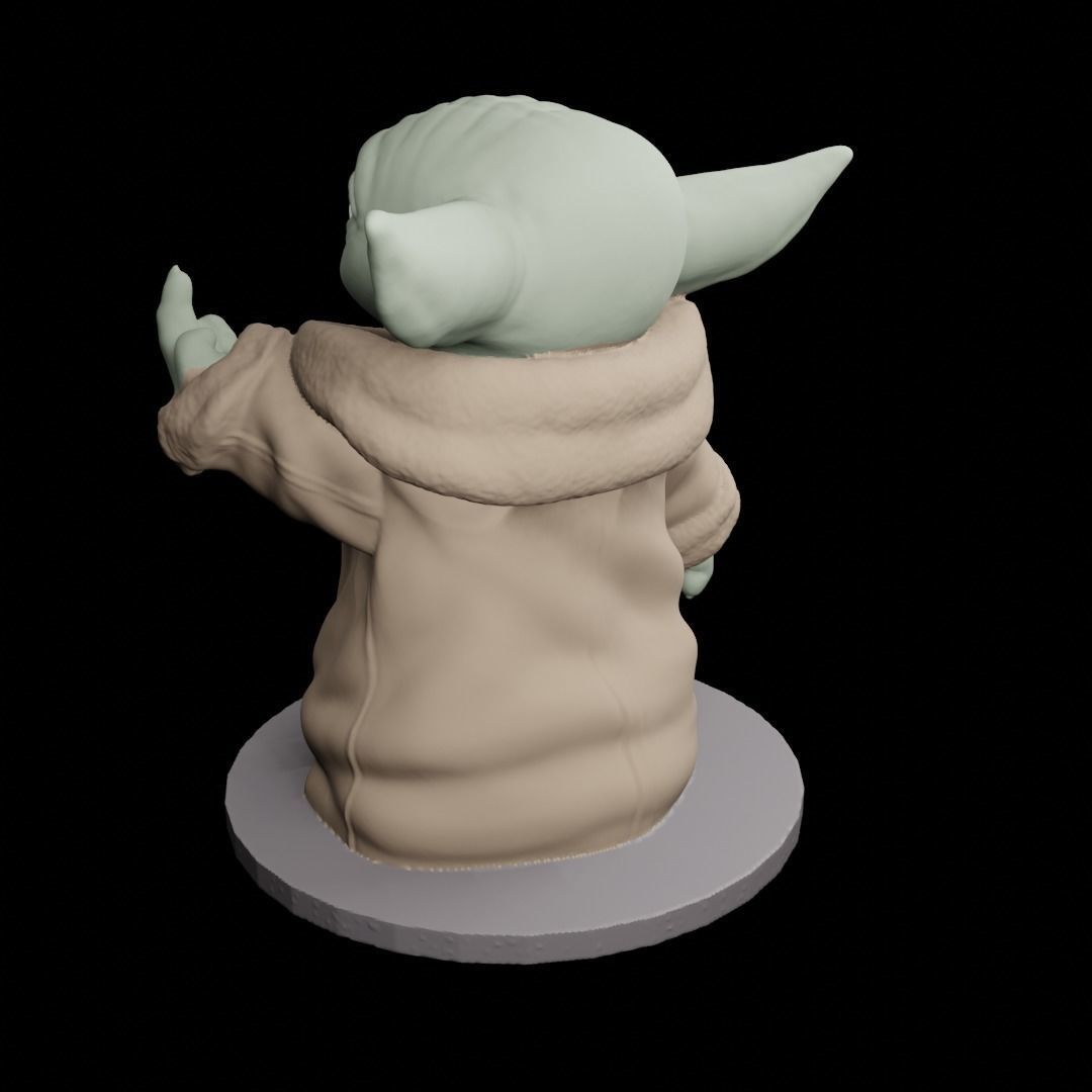 Badass baby yoda 3D print model_1