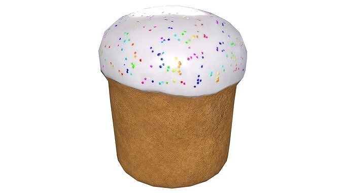 Kulich Easter Bread Free low-poly 3D model