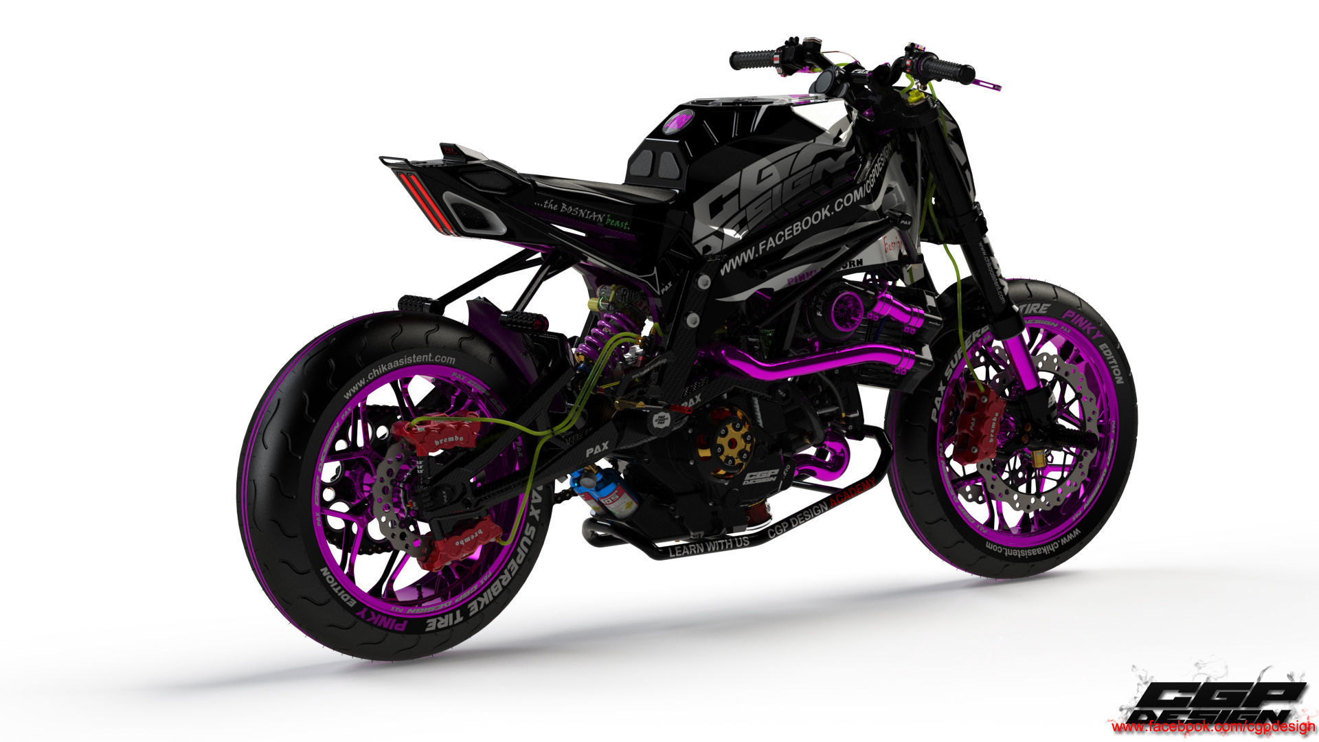 PINK RACE BIKE 3D model_11