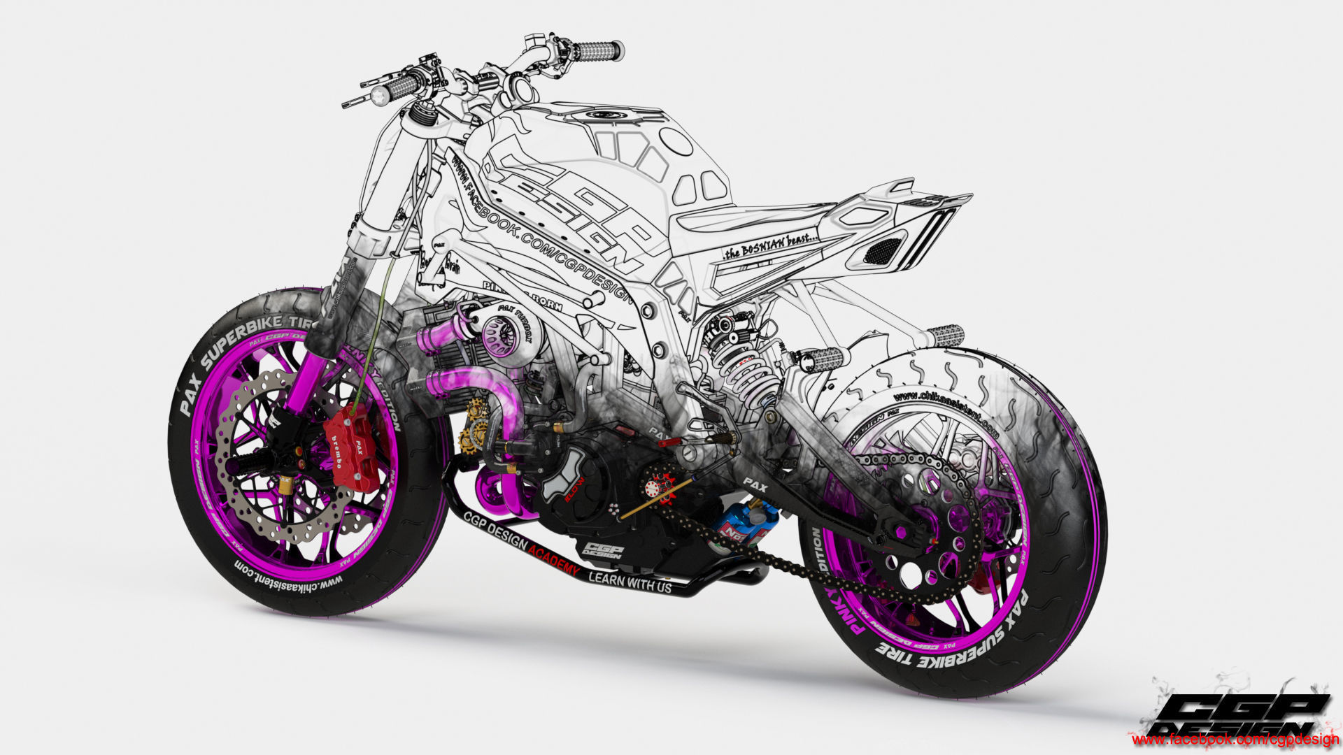 PINK RACE BIKE 3D model_38