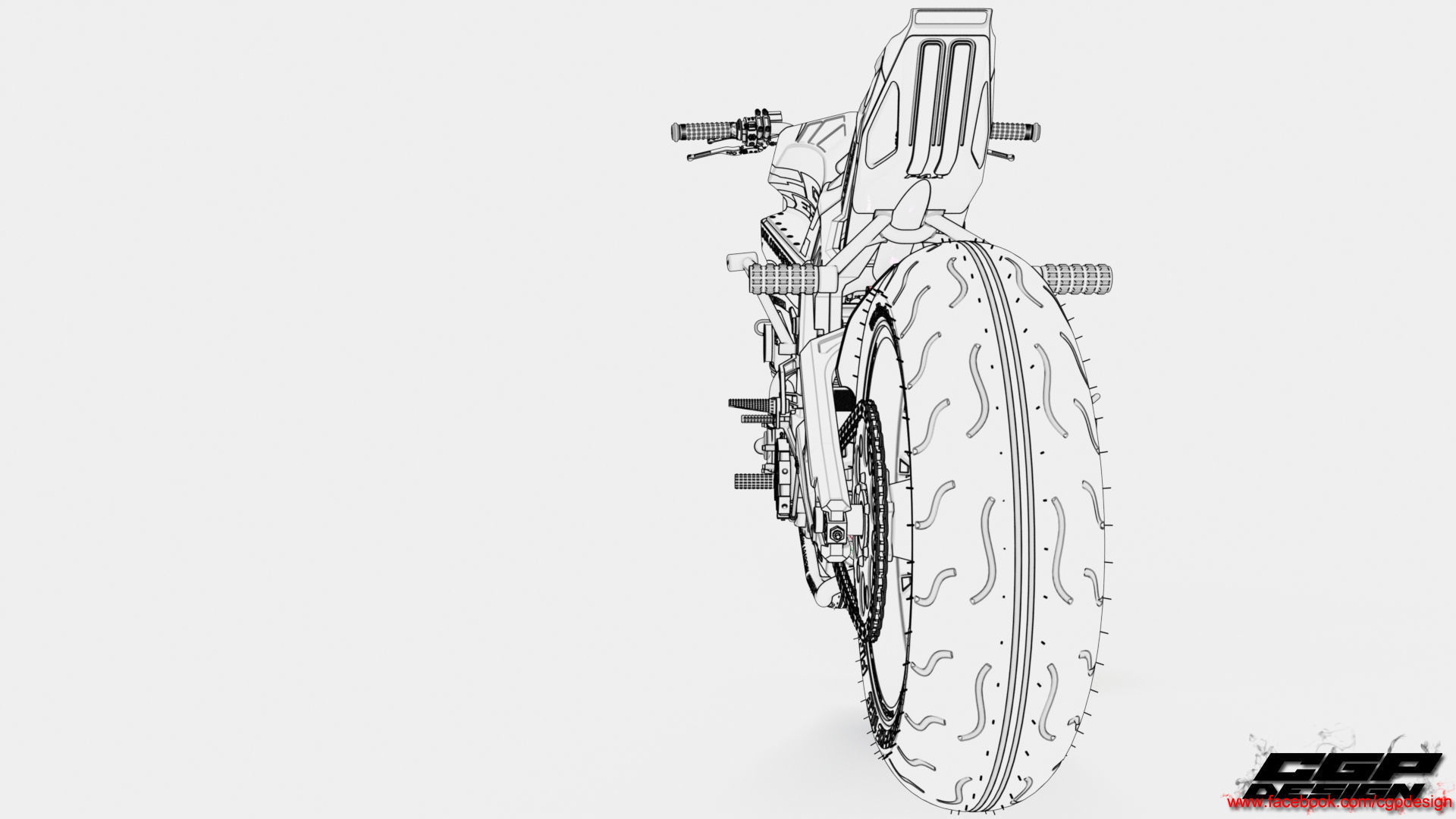 PINK RACE BIKE 3D model_12