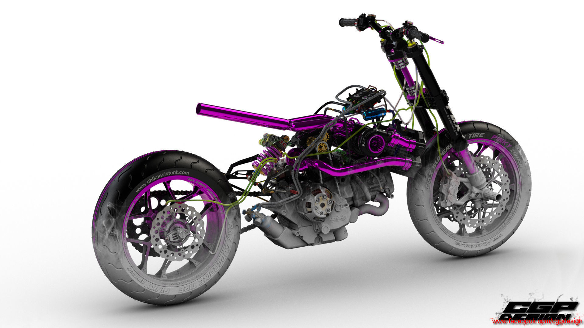 PINK RACE BIKE 3D model_41