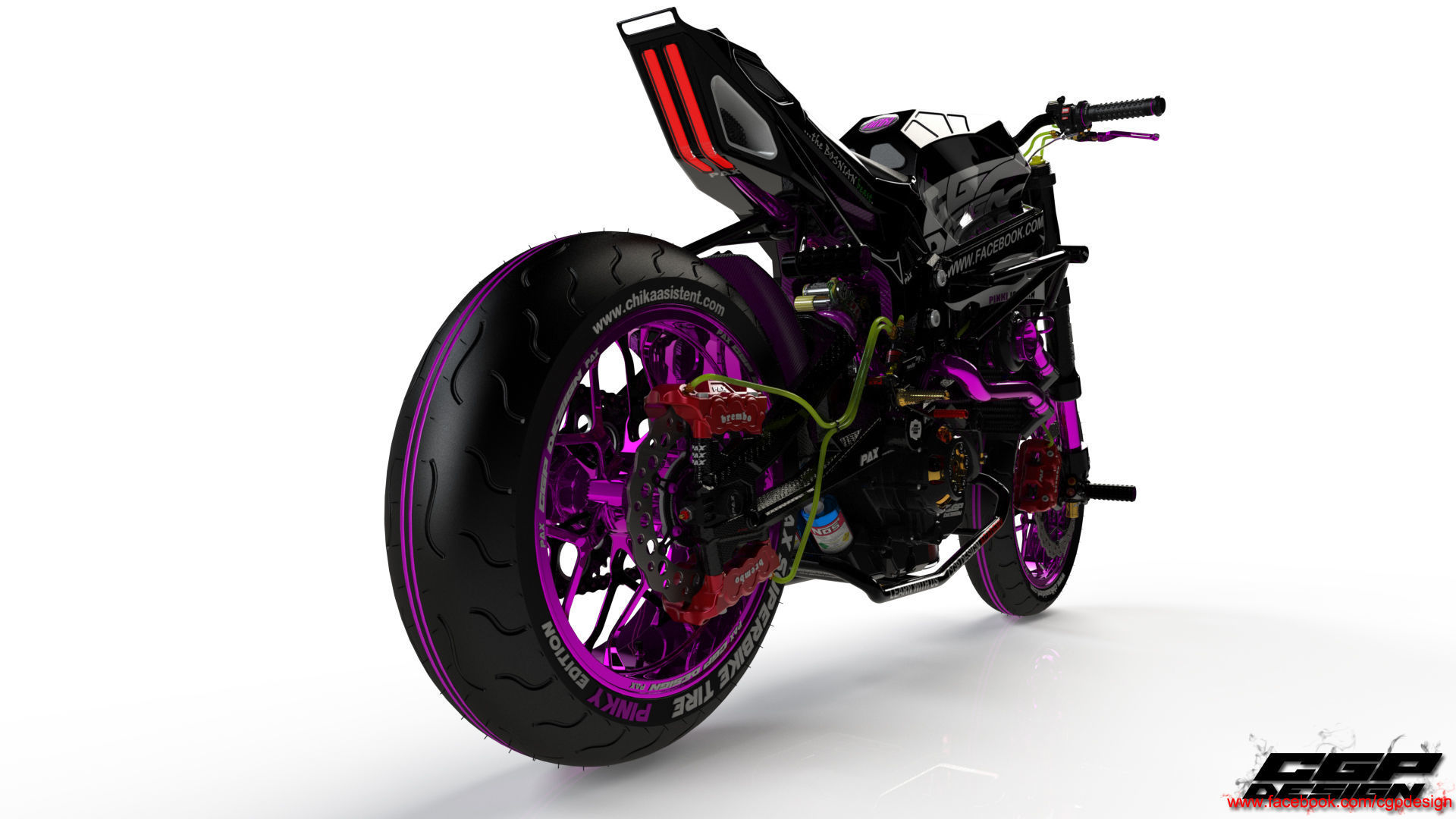 PINK RACE BIKE 3D model_42