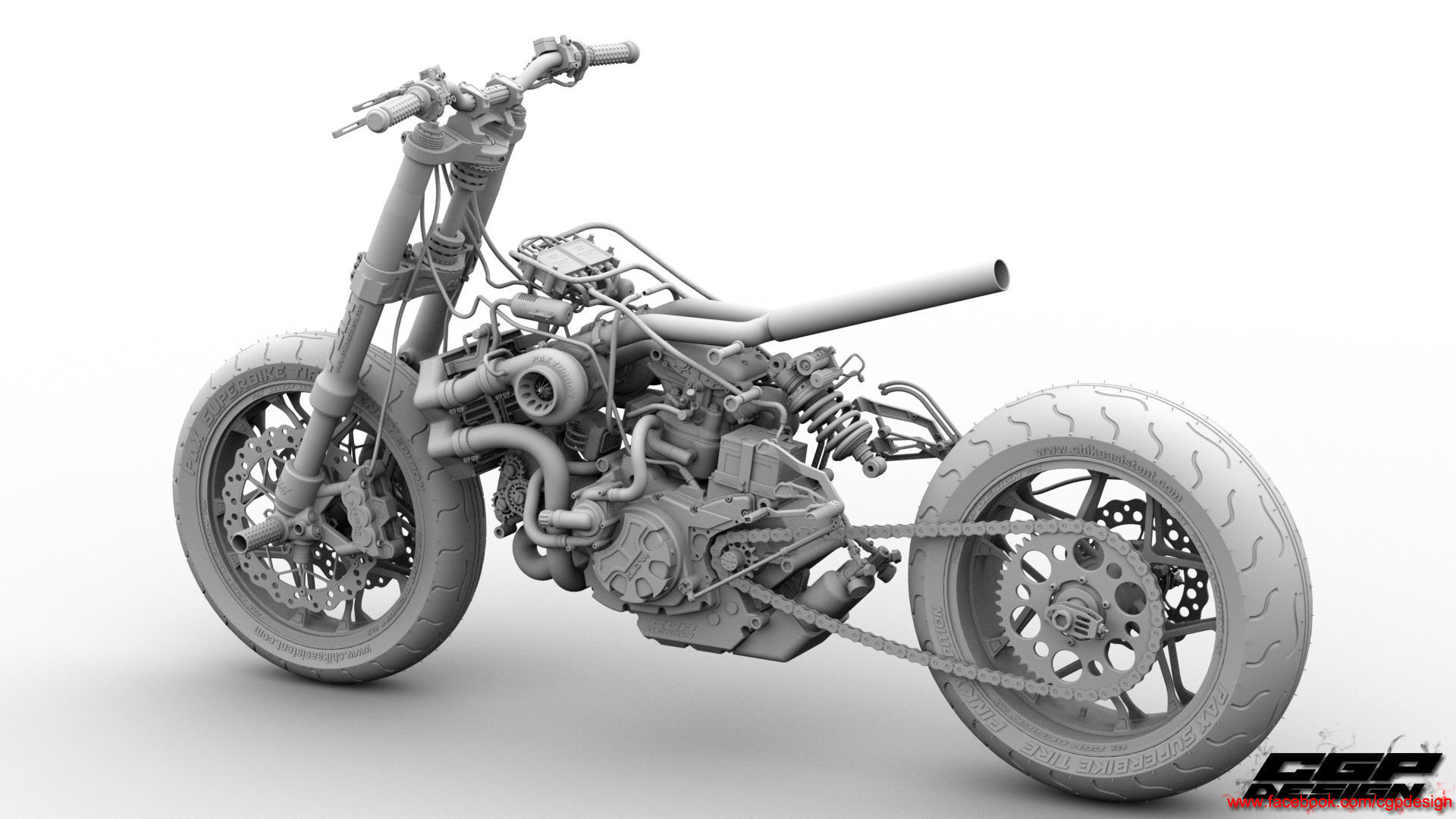 PINK RACE BIKE 3D model_6