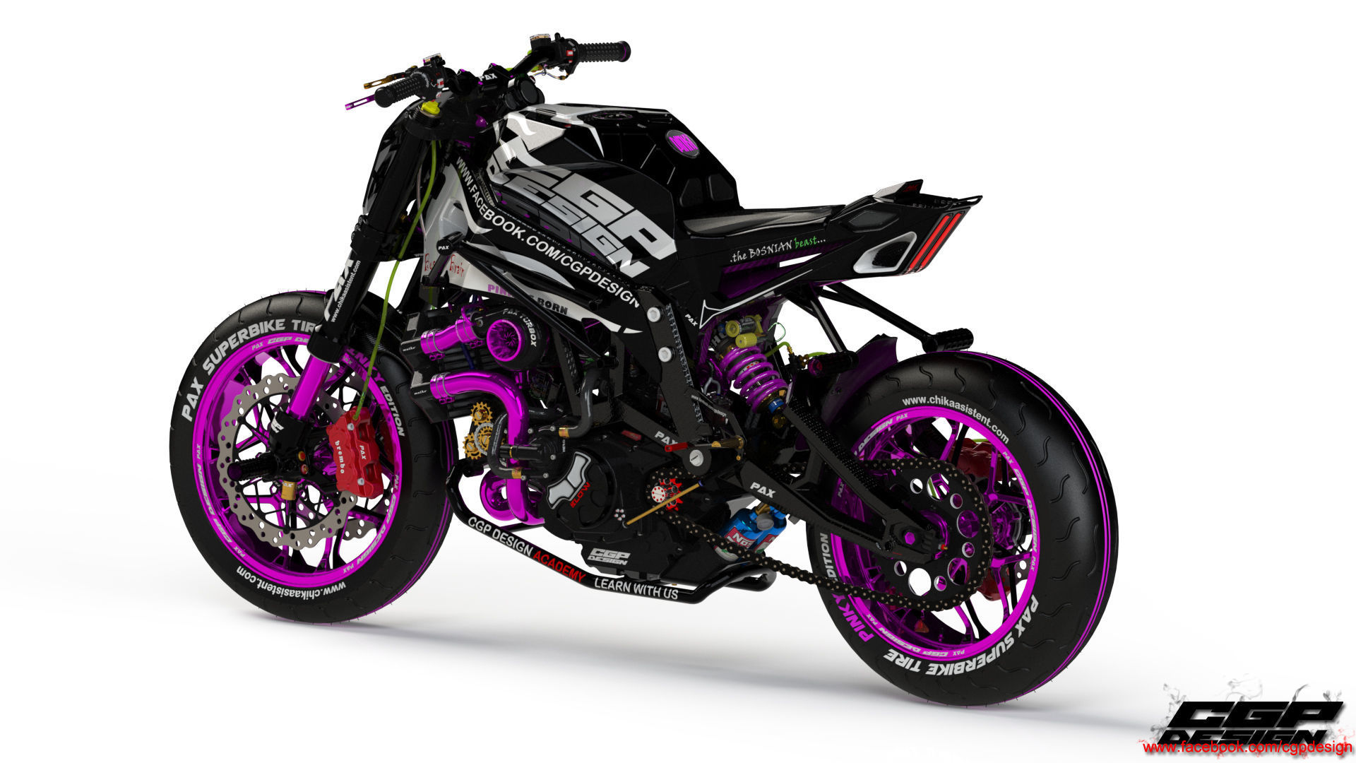 PINK RACE BIKE 3D model_22