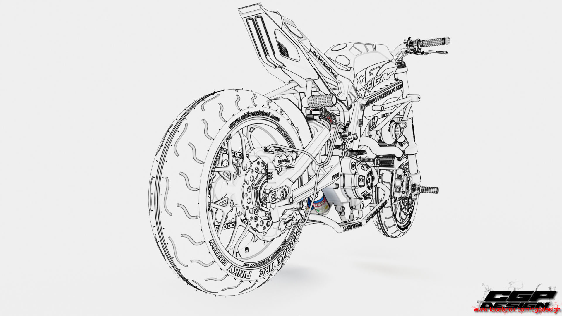 PINK RACE BIKE 3D model_13