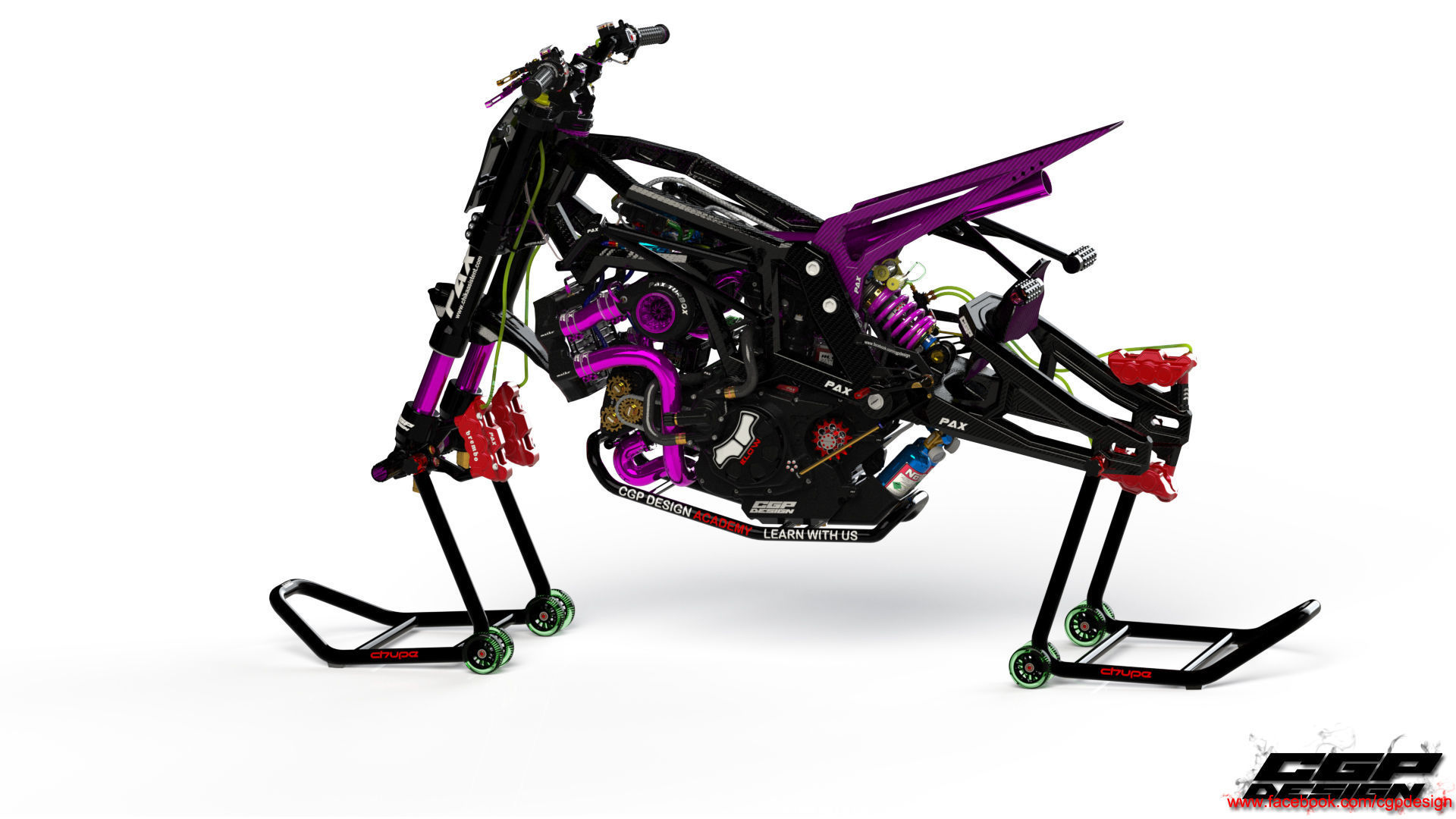 PINK RACE BIKE 3D model_46