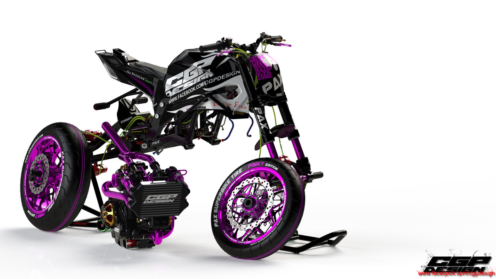 PINK RACE BIKE 3D model_45