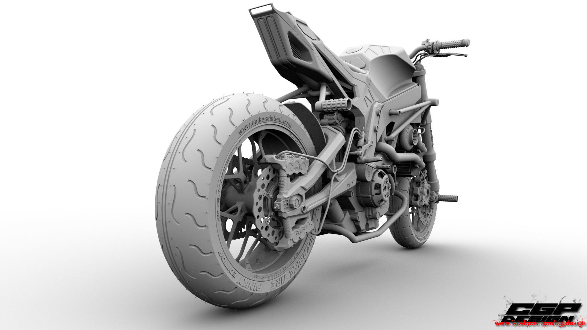 PINK RACE BIKE 3D model_23