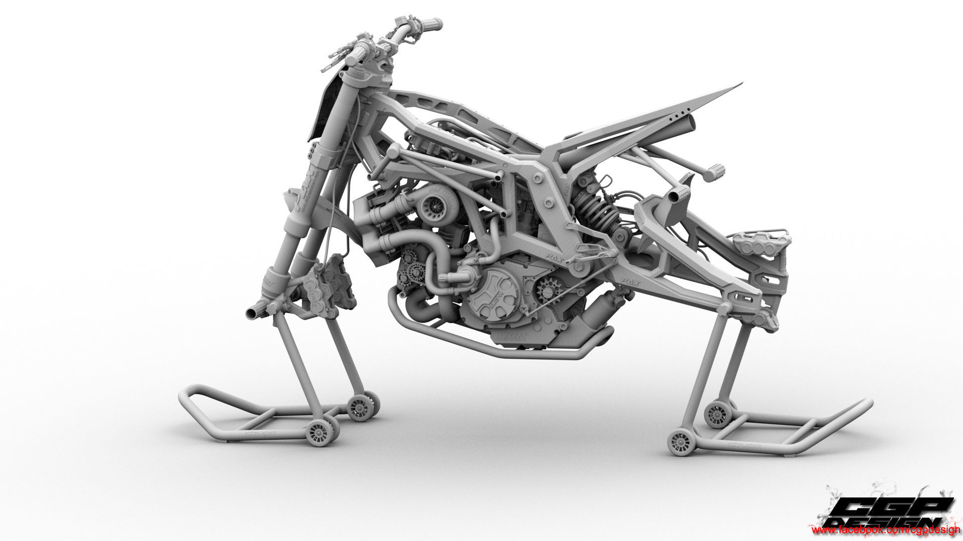 PINK RACE BIKE 3D model_34