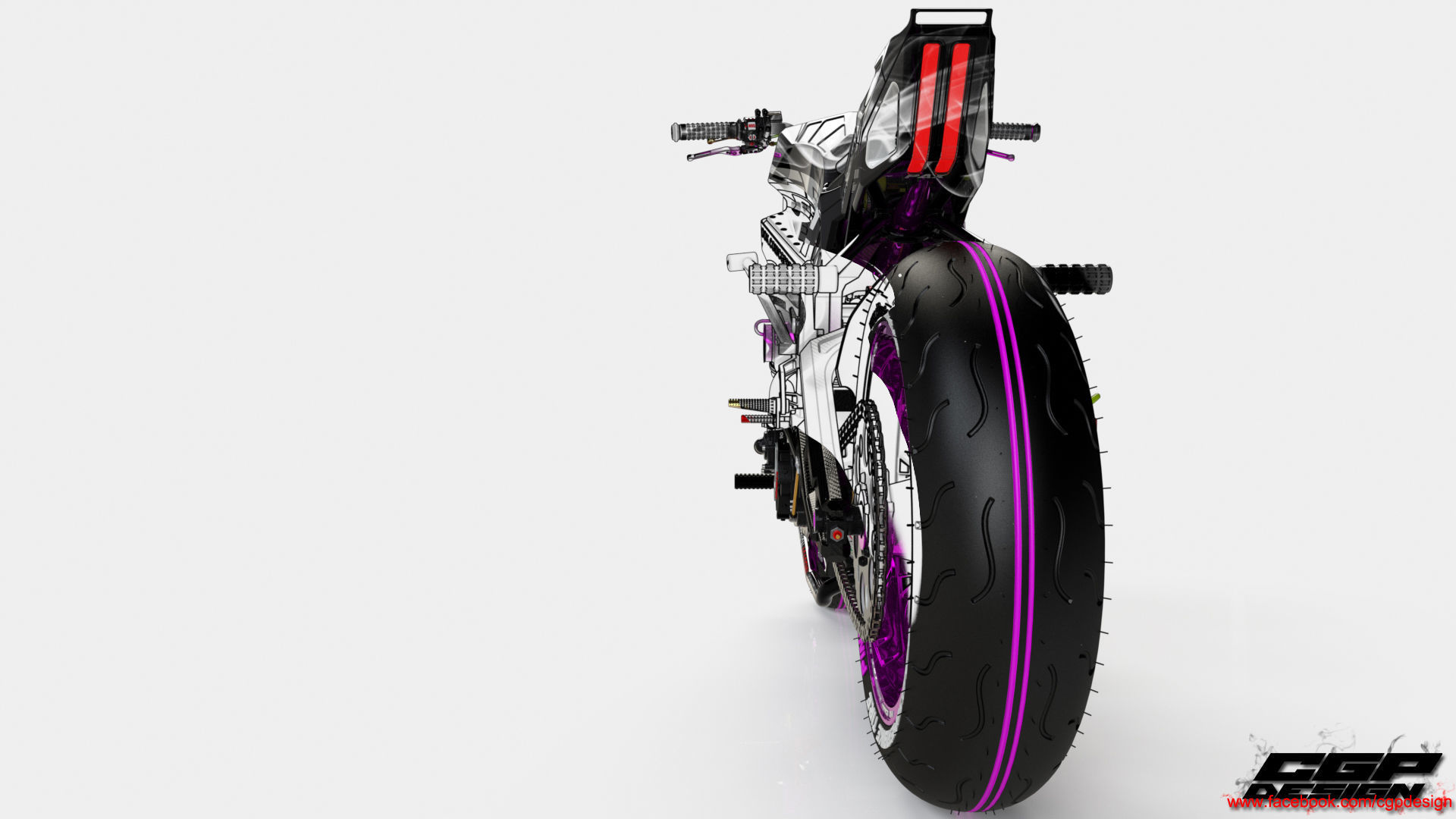 PINK RACE BIKE 3D model_2