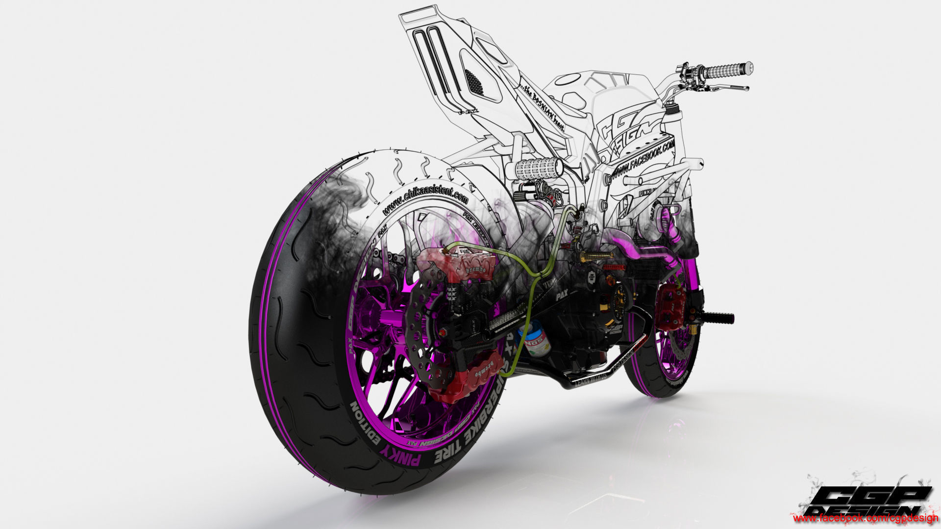 PINK RACE BIKE 3D model_40