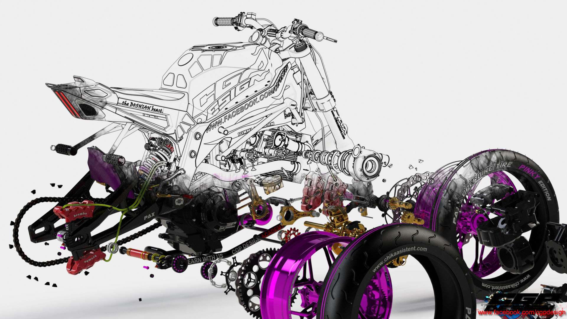 PINK RACE BIKE 3D model_39