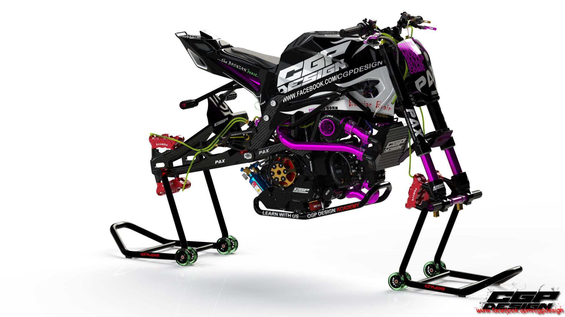 PINK RACE BIKE 3D model_44