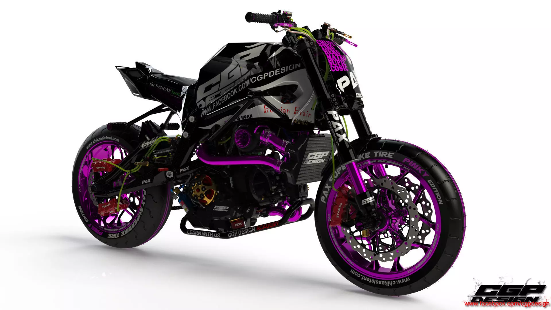 PINK RACE BIKE 3D model_0