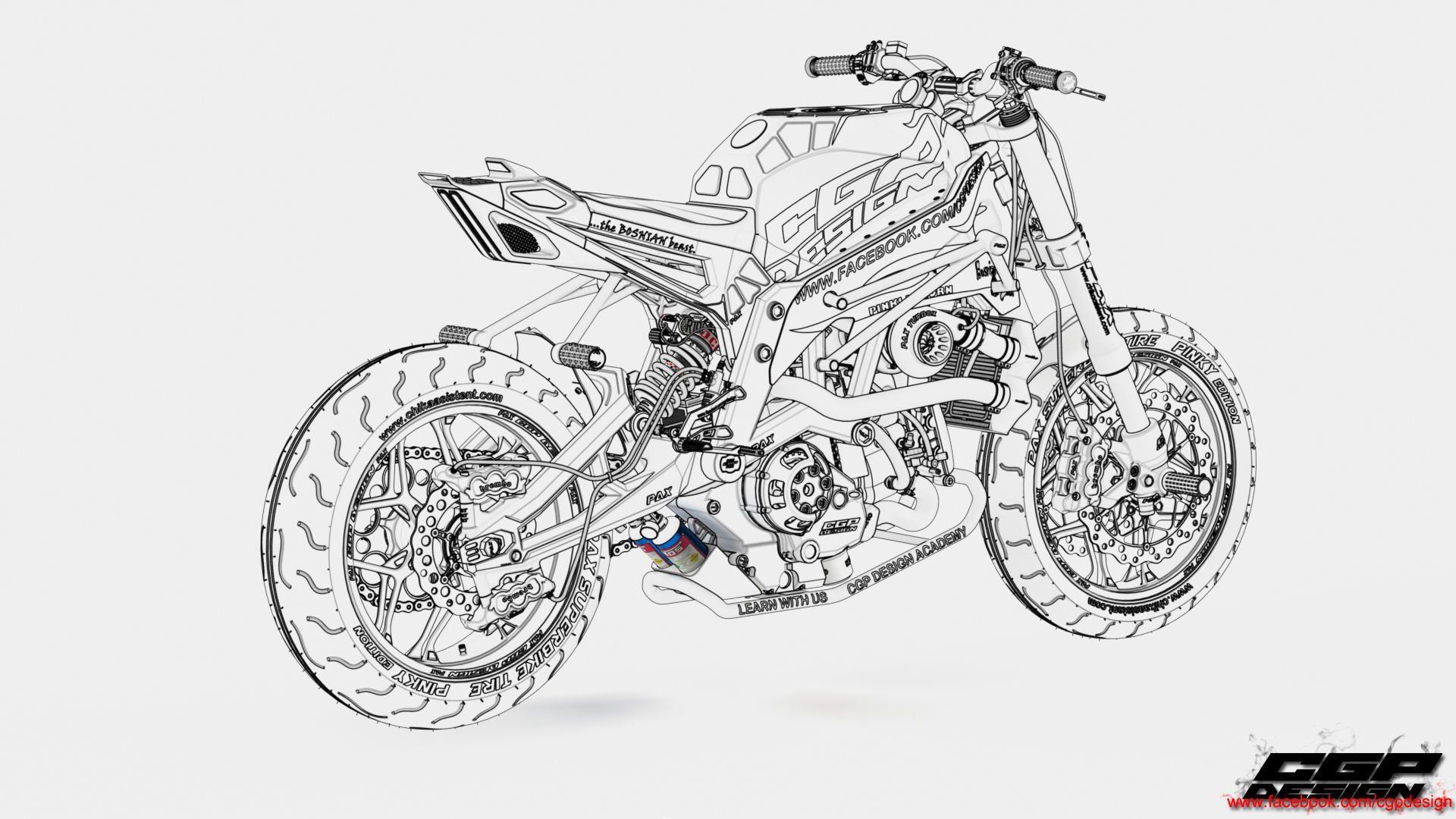 PINK RACE BIKE 3D model_10