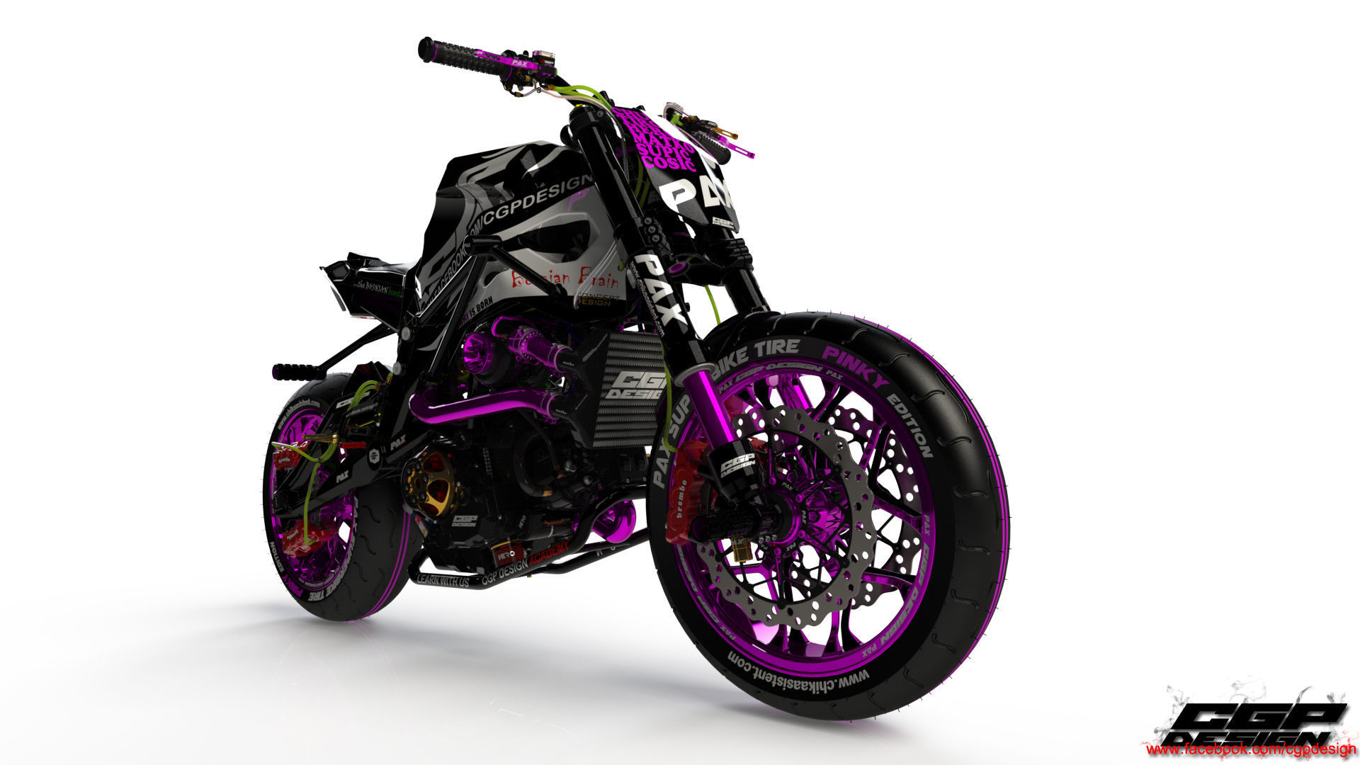PINK RACE BIKE 3D model_33