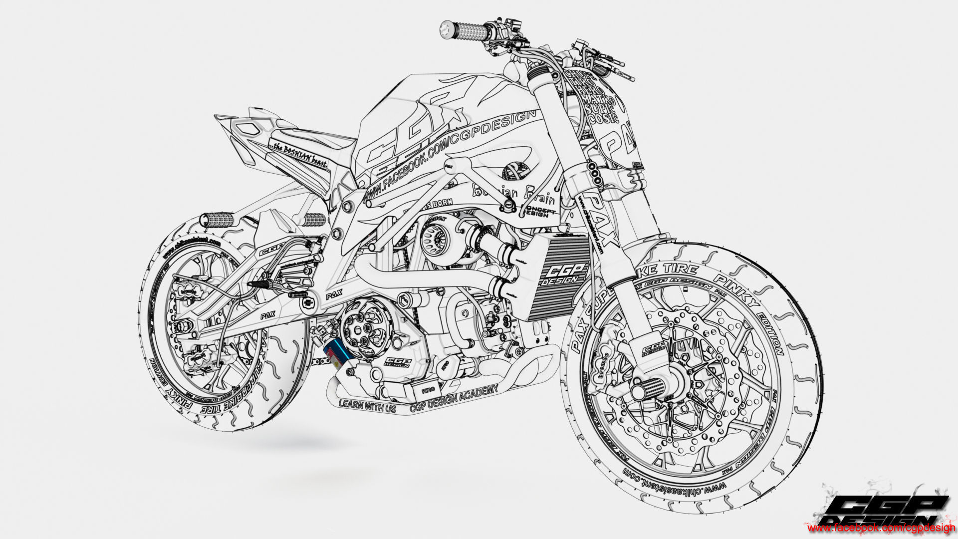 PINK RACE BIKE 3D model_14