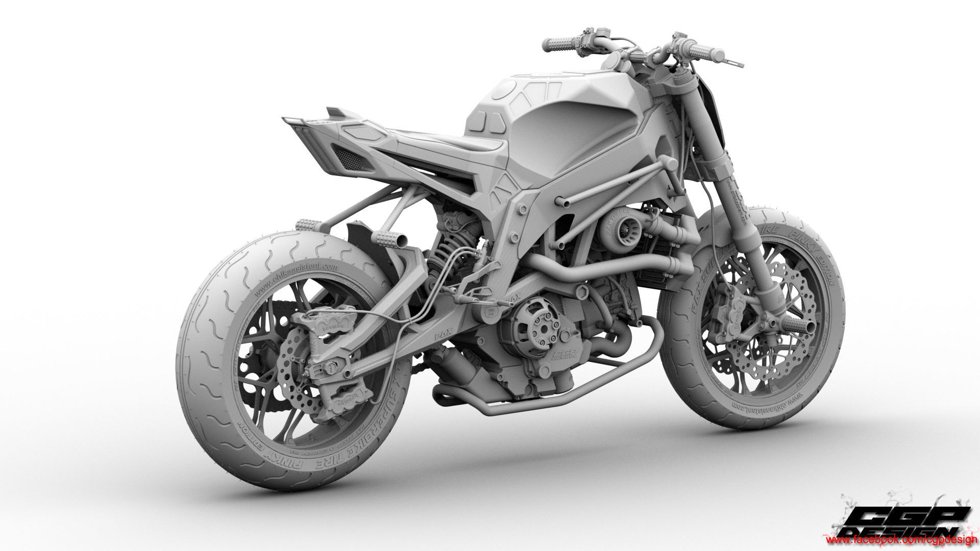 PINK RACE BIKE 3D model_20