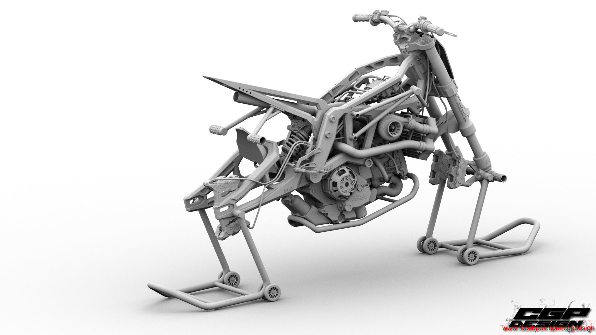 PINK RACE BIKE 3D model_32