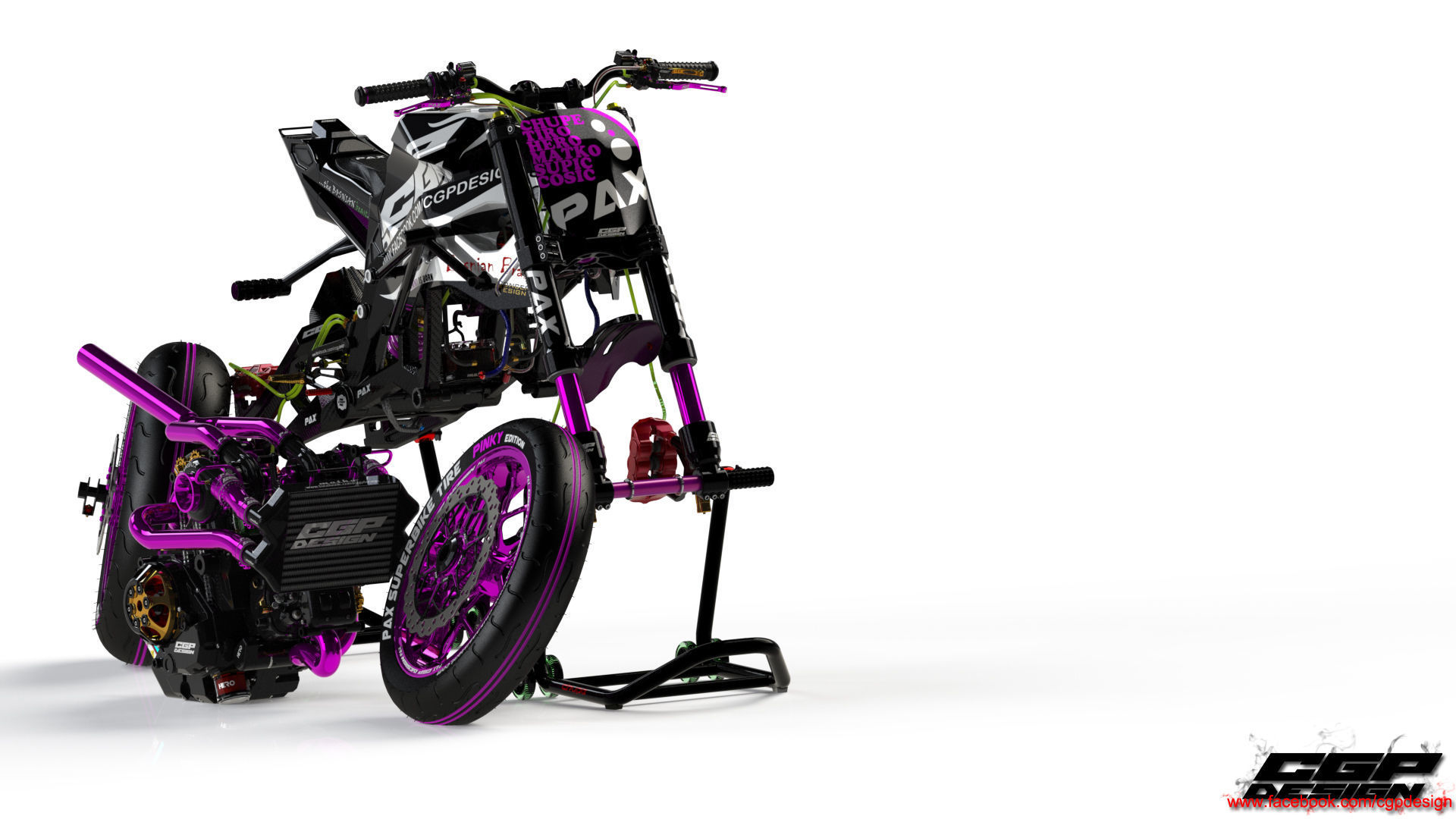 PINK RACE BIKE 3D model_36