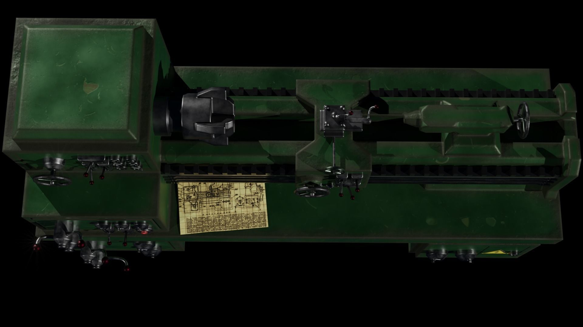 Game model of the Old Lathe Free low-poly 3D model_3