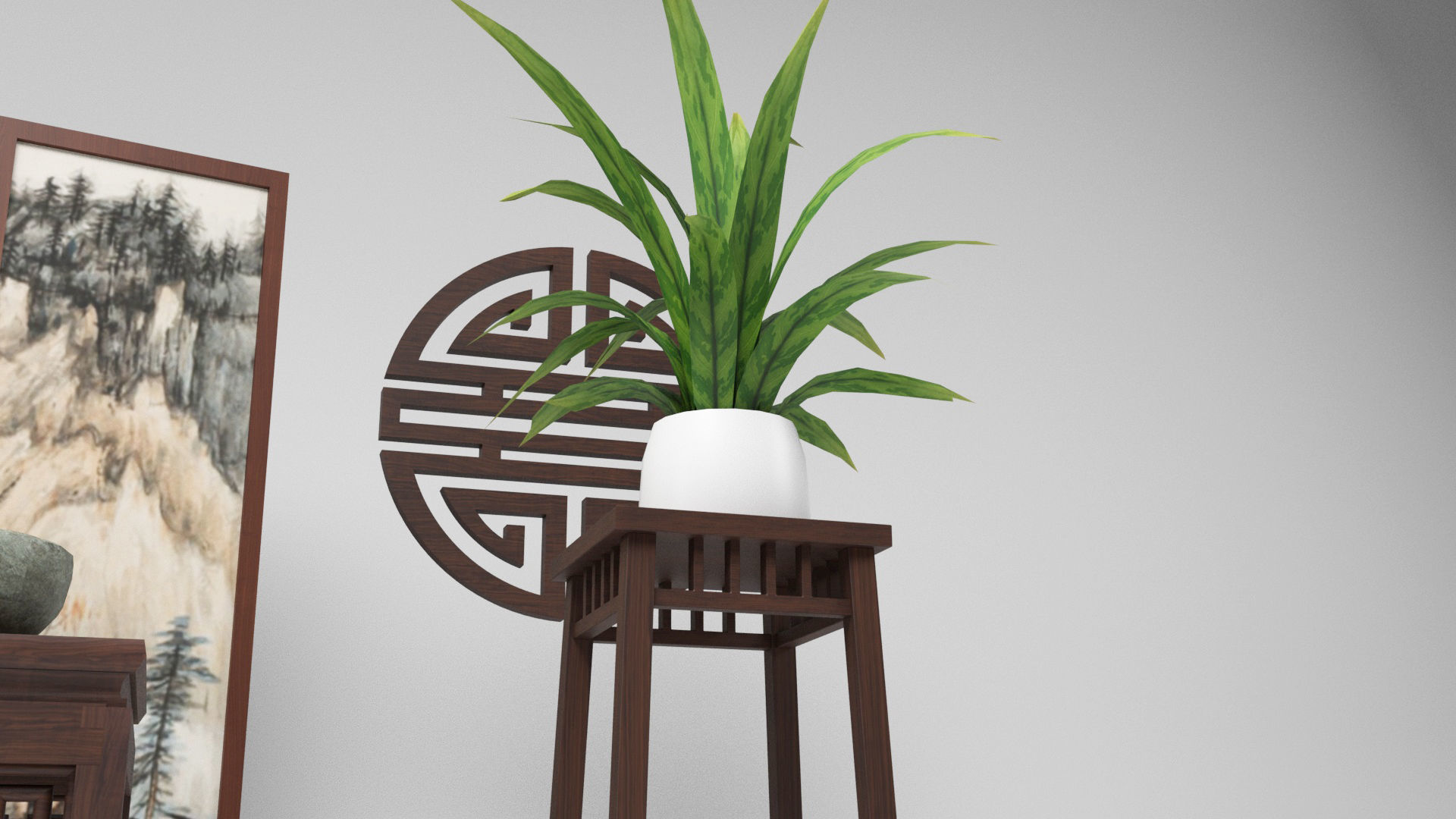 Chinese Props Low-poly 3D model_8