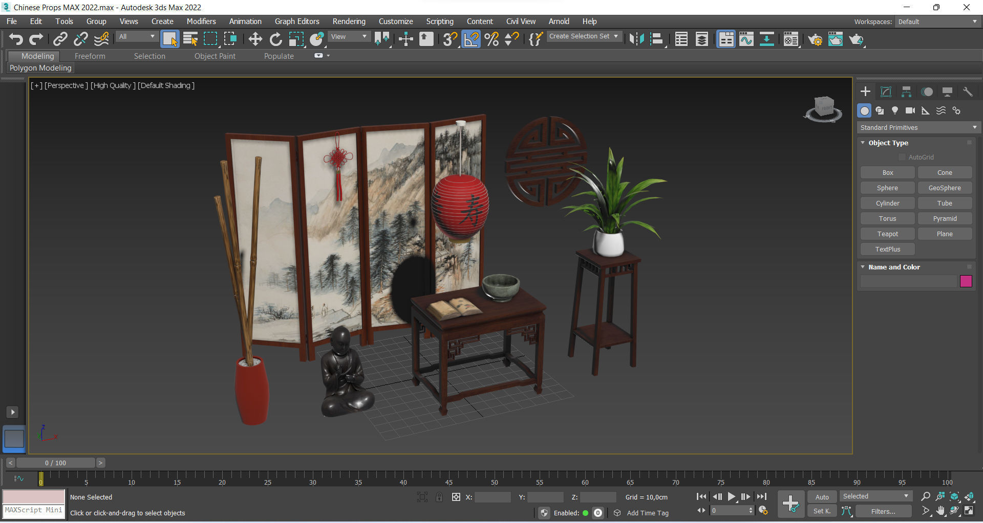 Chinese Props Low-poly 3D model_11