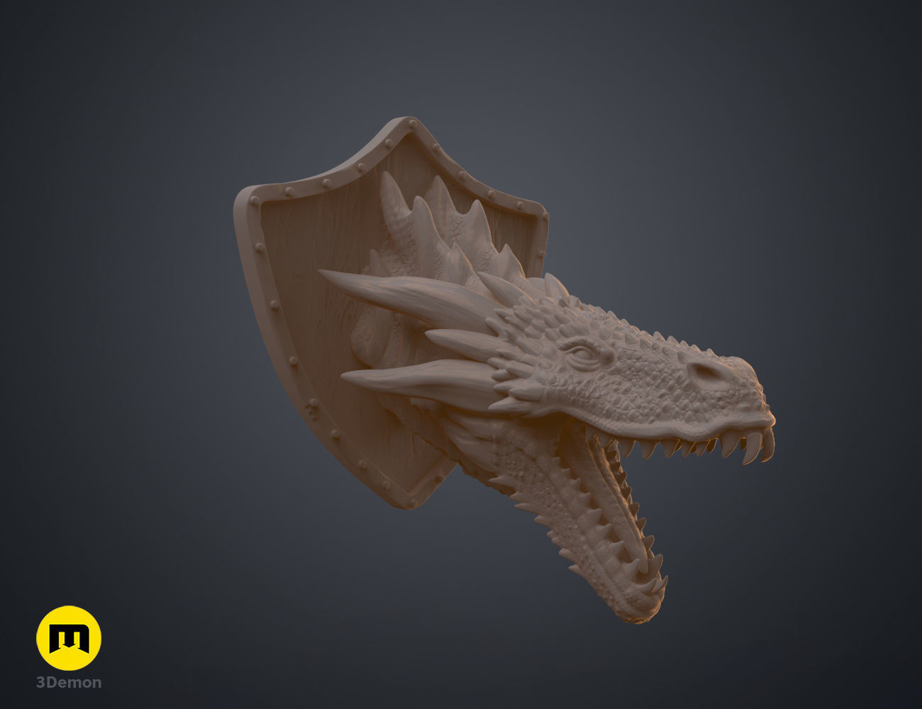 Dragon Head Wall Trophy - Game of Thrones 3D print model_11