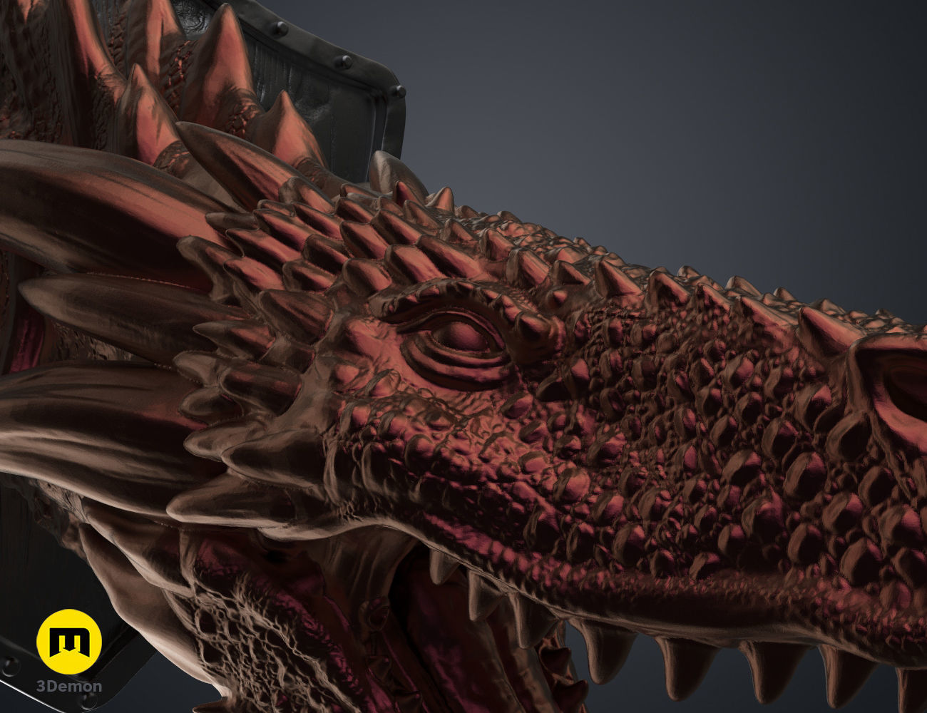 Dragon Head Wall Trophy - Game of Thrones 3D print model_2