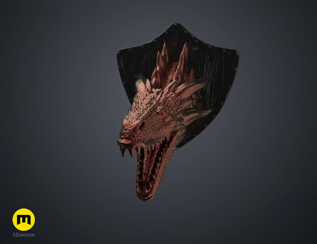 Dragon Head Wall Trophy - Game of Thrones 3D print model_18