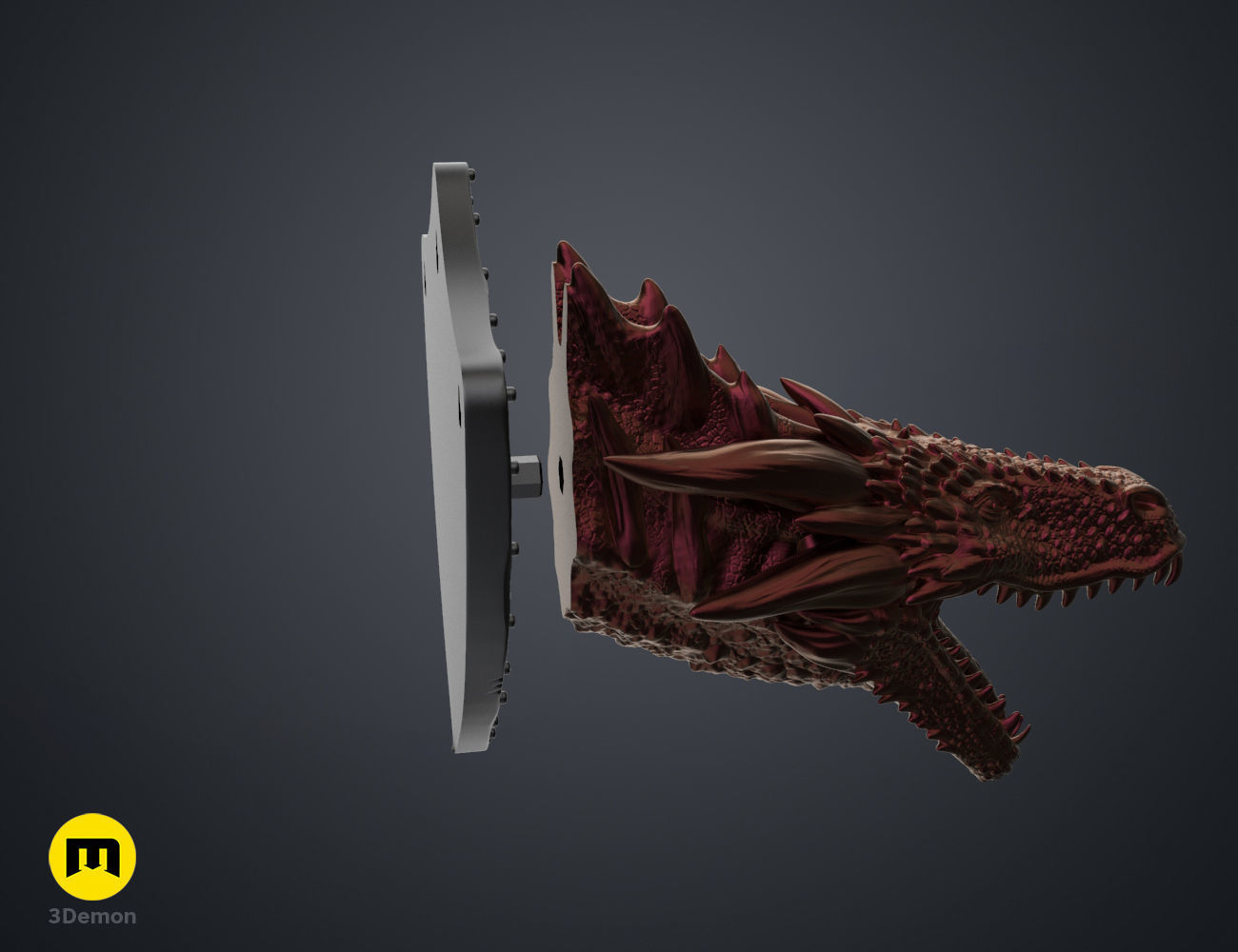 Dragon Head Wall Trophy - Game of Thrones 3D print model_3