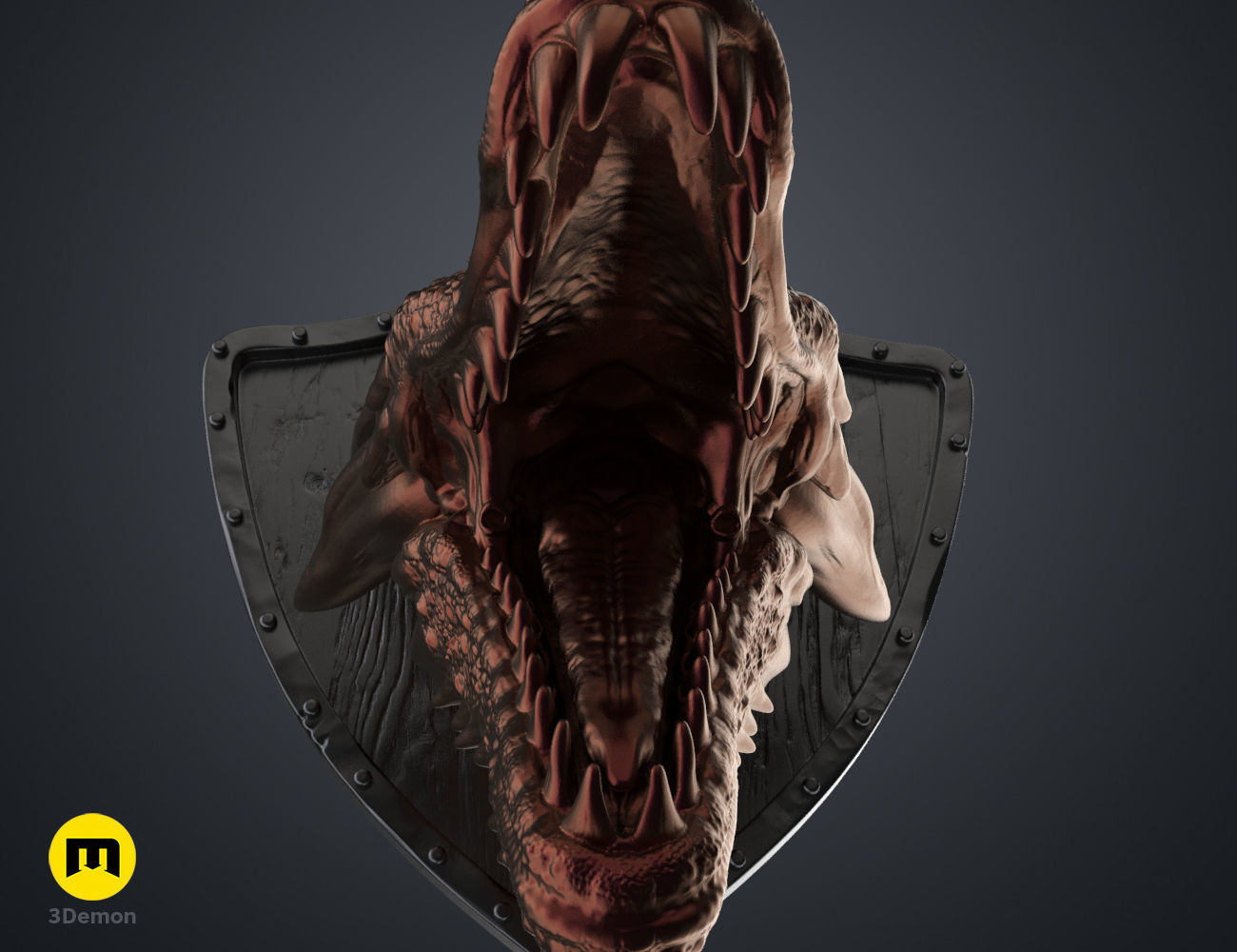 Dragon Head Wall Trophy - Game of Thrones 3D print model_9
