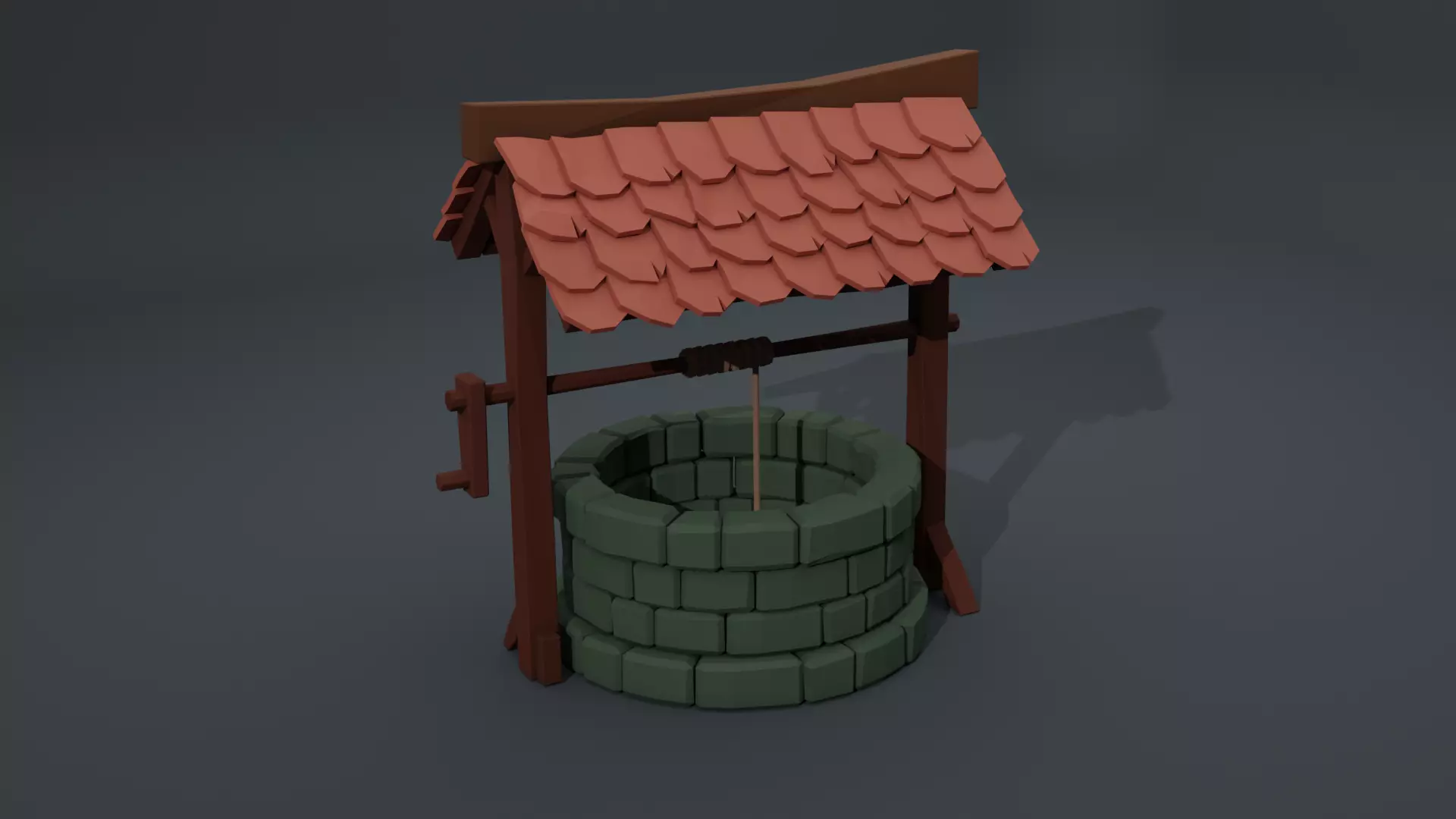 LowPoly Medieval Well Low-poly 3D model_0