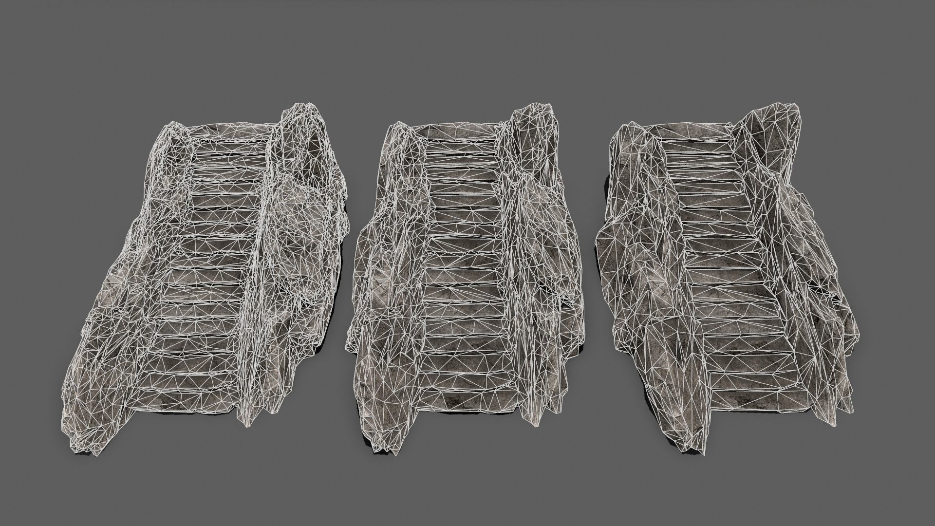 Stairs set of Low-poly 3D model_12