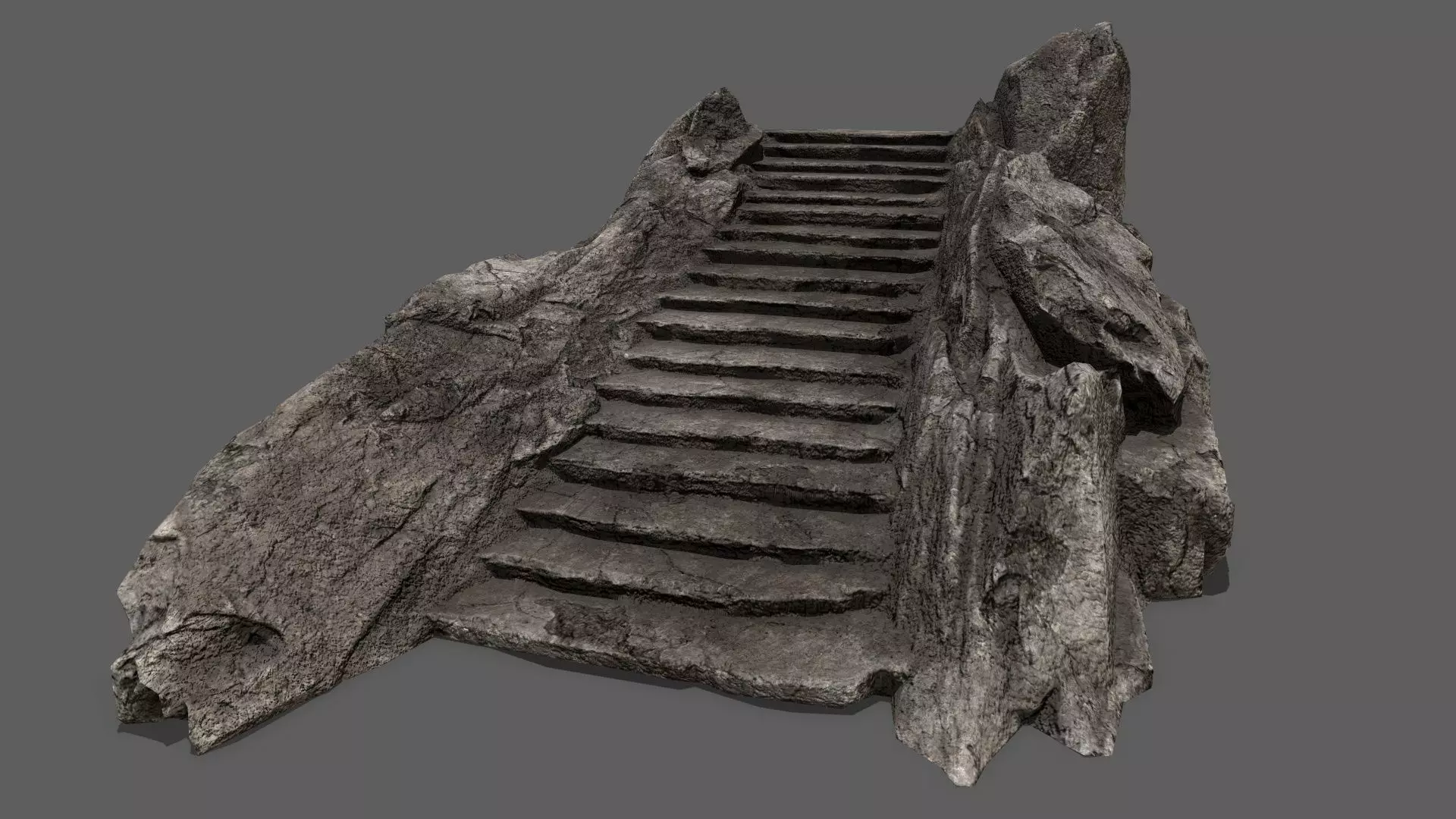 Stairs set of Low-poly 3D model_0