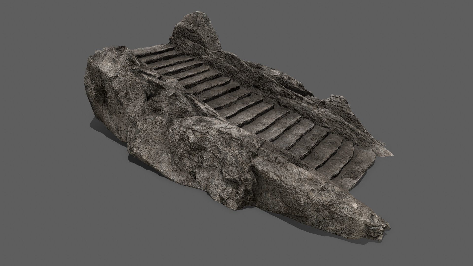 Stairs set of Low-poly 3D model_3