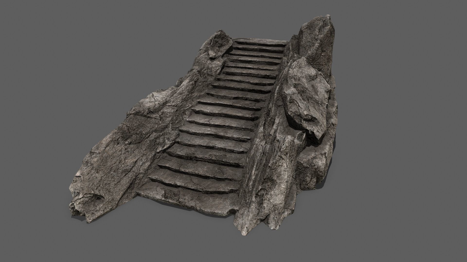 Stairs set of Low-poly 3D model_1